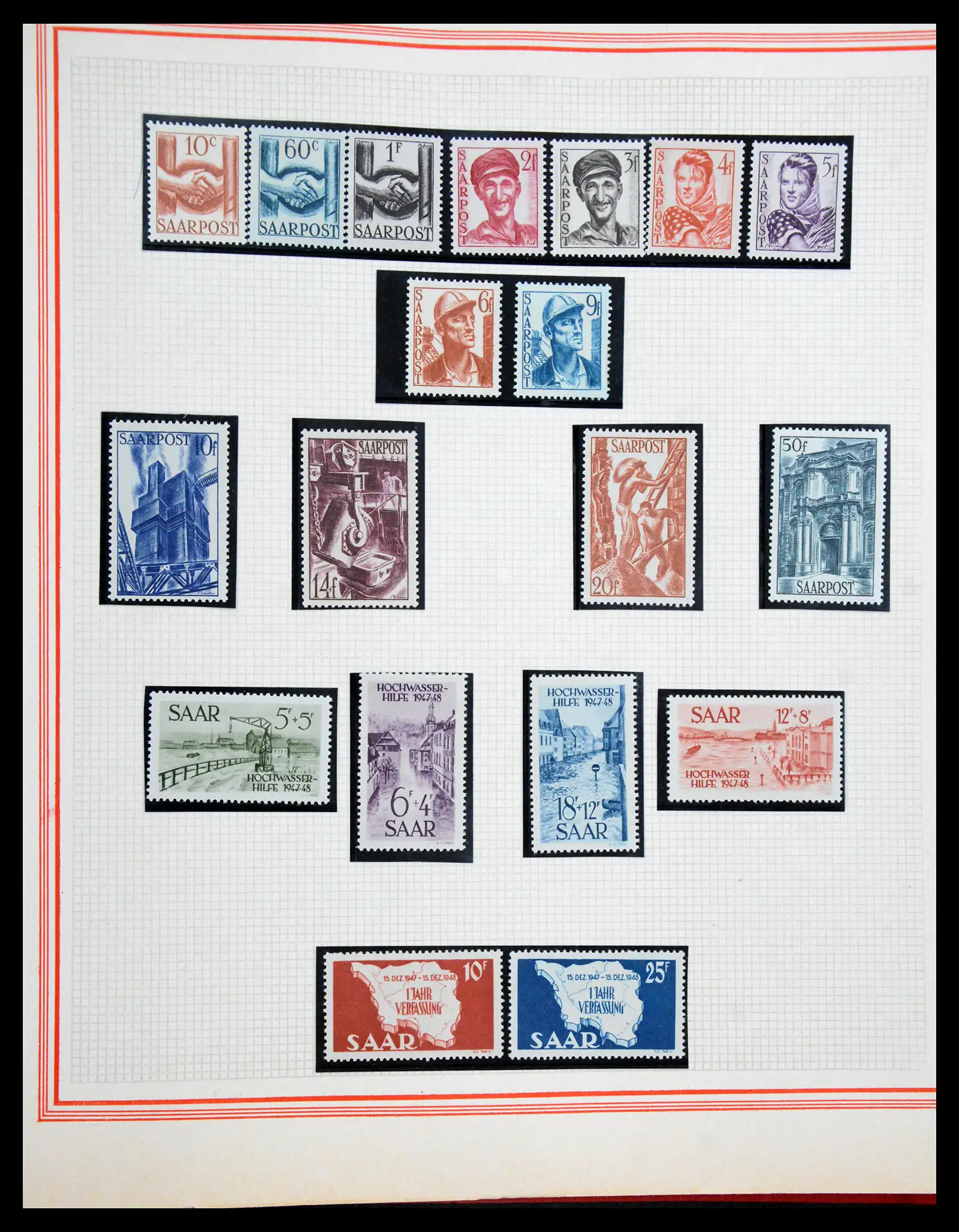 41348 0038 - Stamp collection 41348 Saar/French zone 1920-1958.