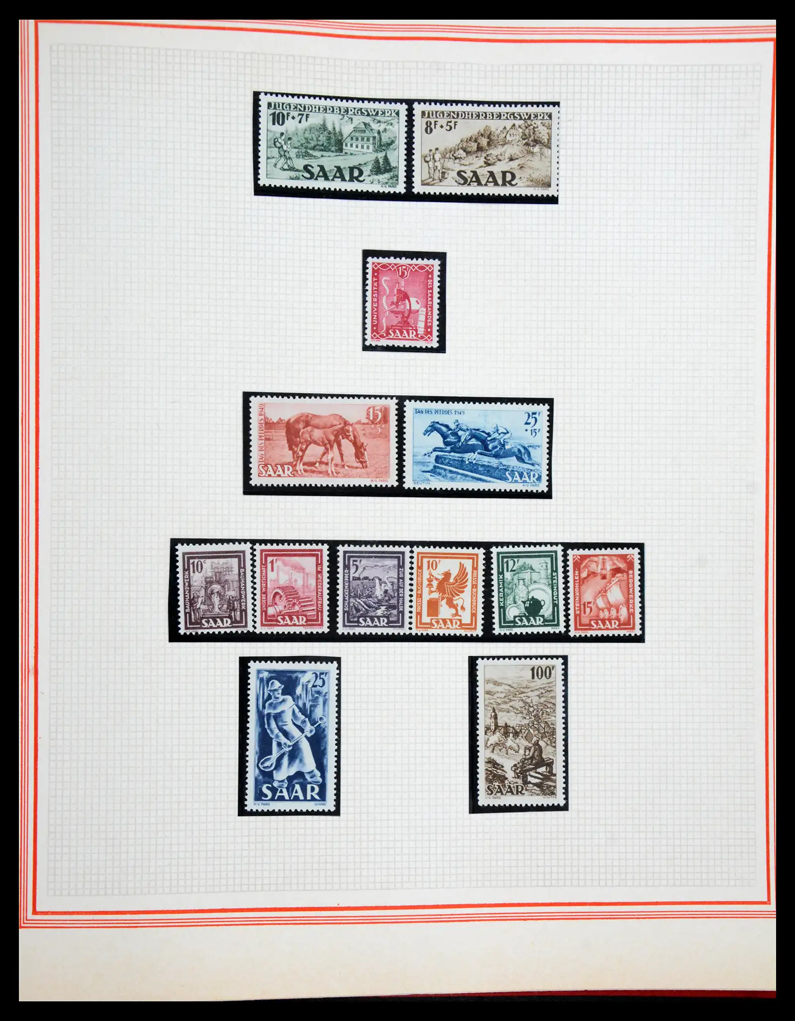 41348 0039 - Stamp collection 41348 Saar/French zone 1920-1958.