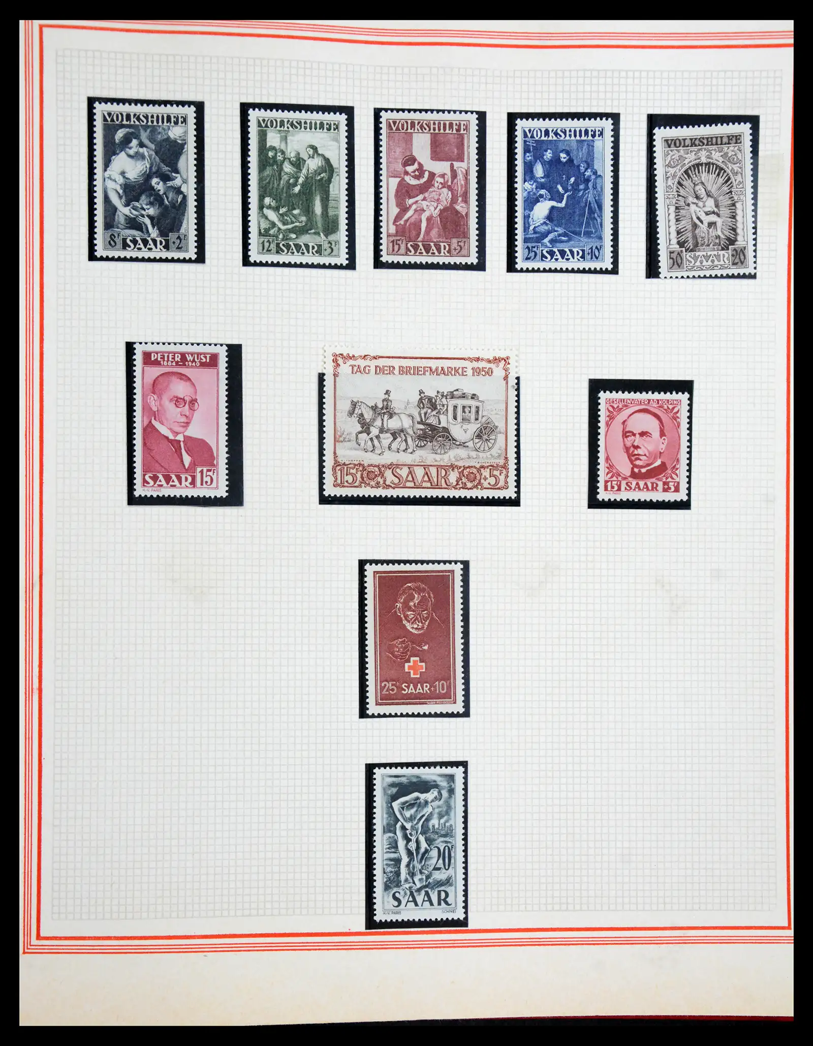 41348 0040 - Stamp collection 41348 Saar/French zone 1920-1958.