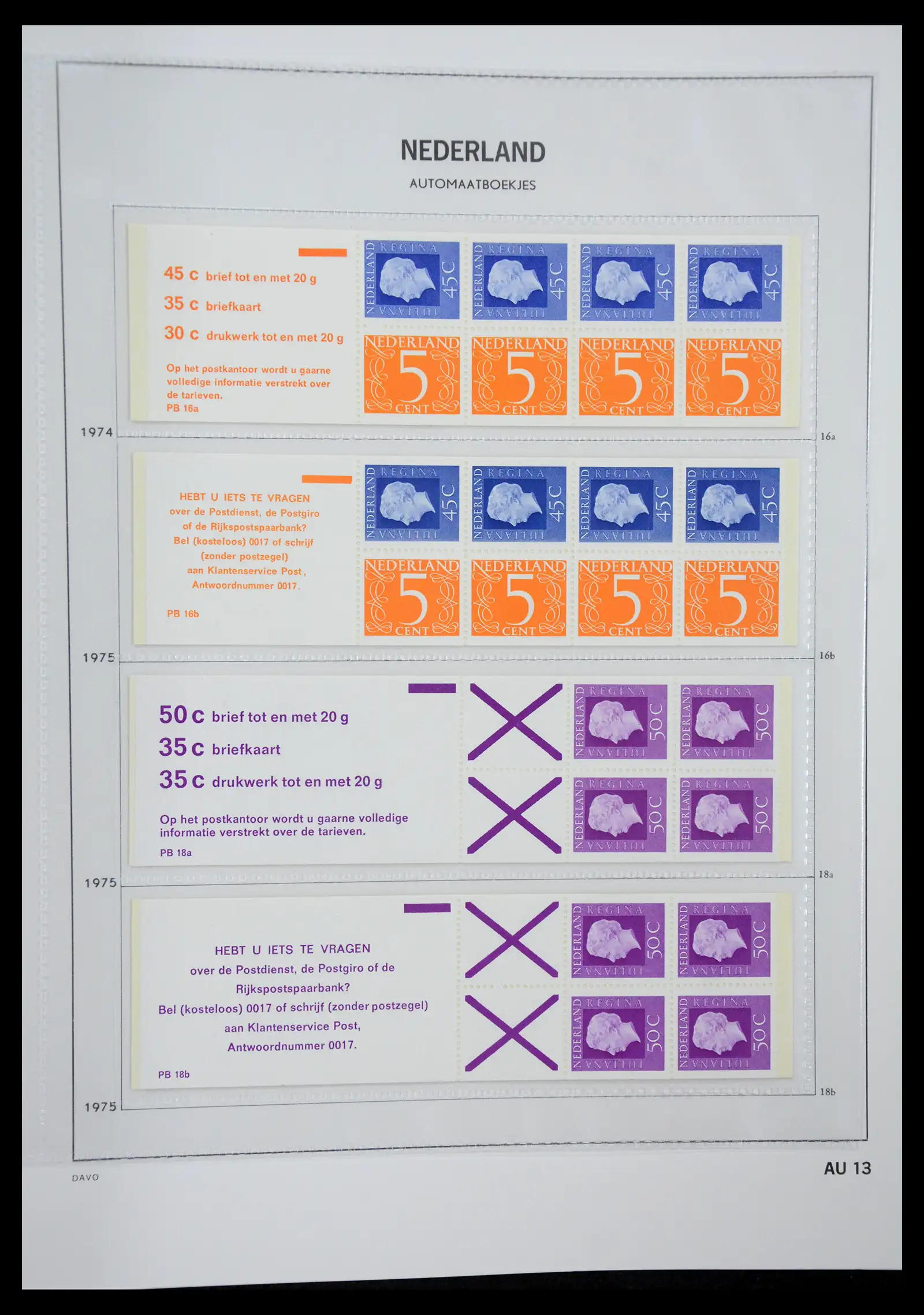 41423 0013 - Stamp collection 41423 Netherlands stamp booklets 1964-1994.