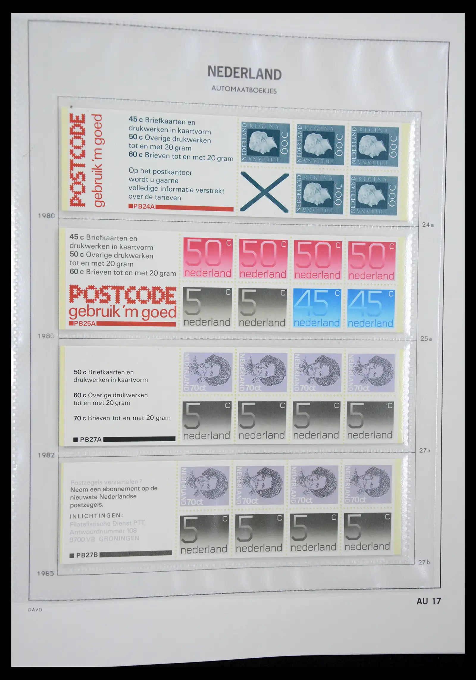 41423 0017 - Stamp collection 41423 Netherlands stamp booklets 1964-1994.