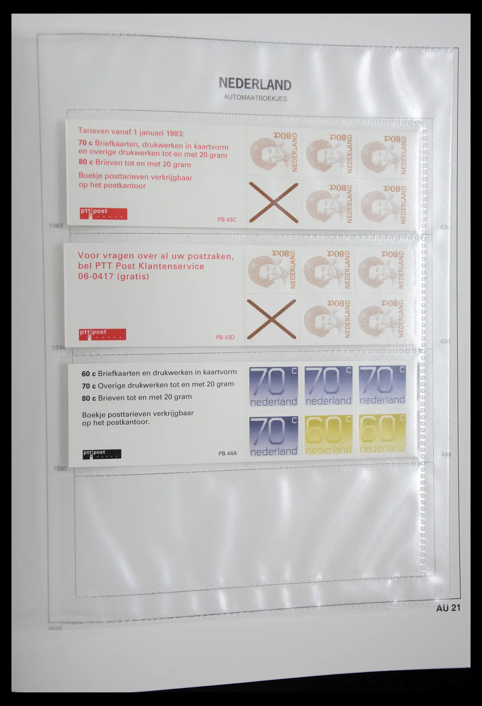 41423 0021 - Postzegelverzameling 41423 Nederland automaatboekjes 1964-1994.