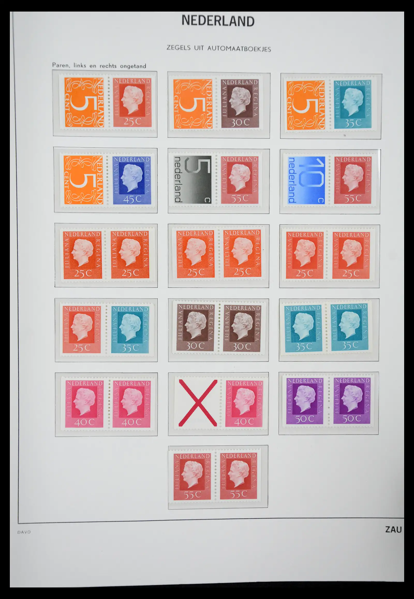 41423 0040 - Postzegelverzameling 41423 Nederland automaatboekjes 1964-1994.