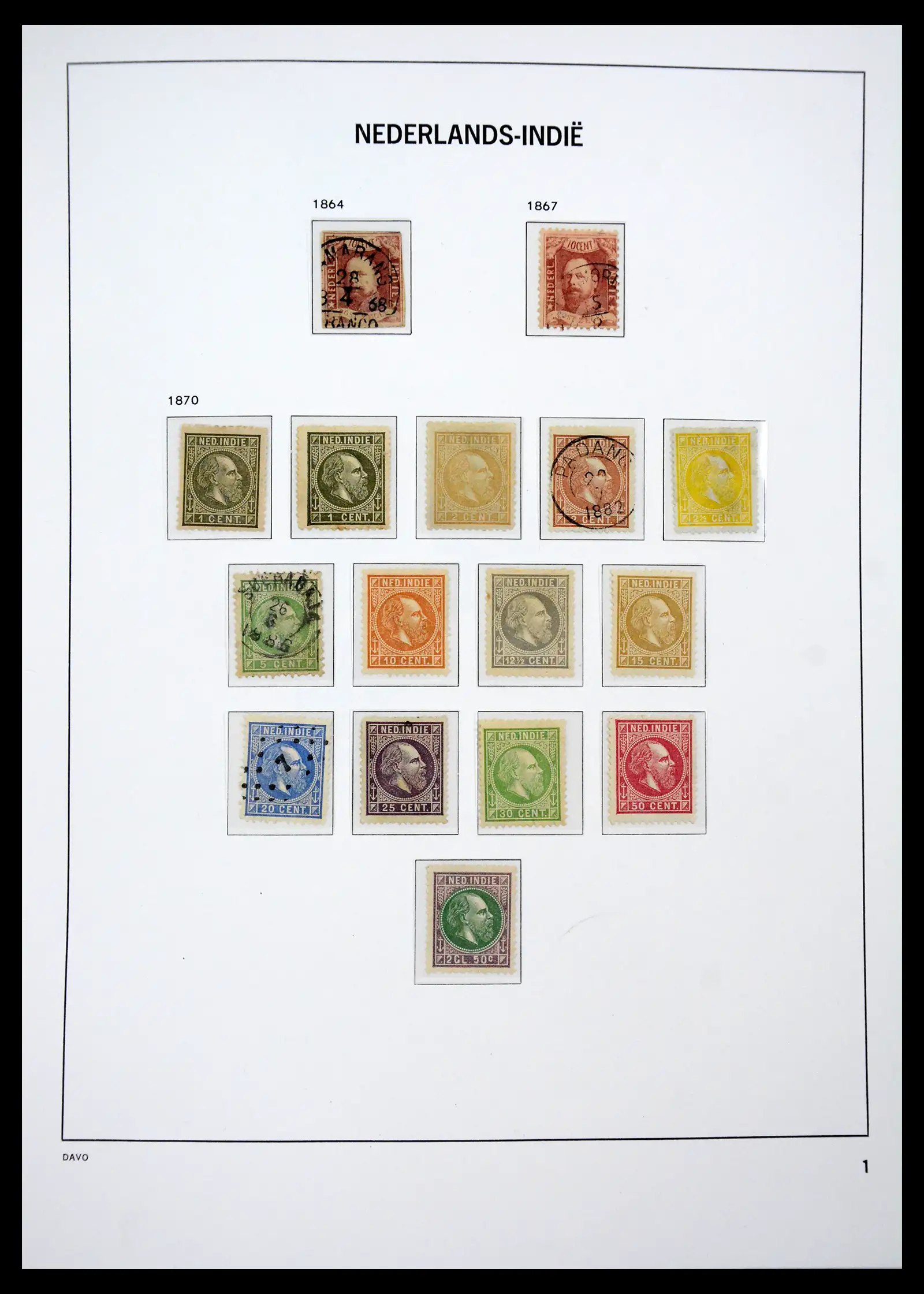 41429 0001 - Stamp collection 41429 Dutch east Indies 1864-1949.