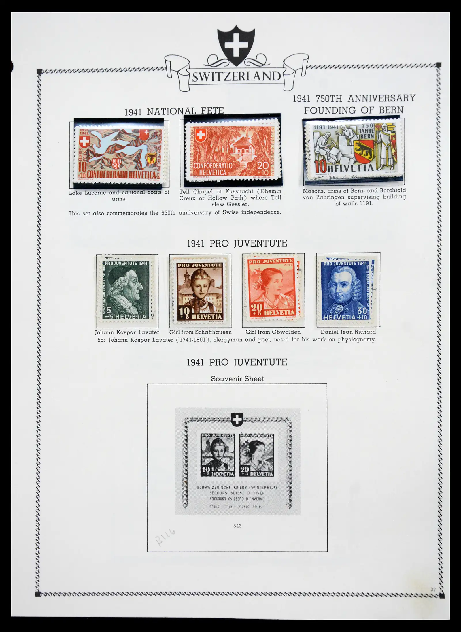 41464 0036 - Postzegelverzameling 41464 Zwitserland 1850-1979.