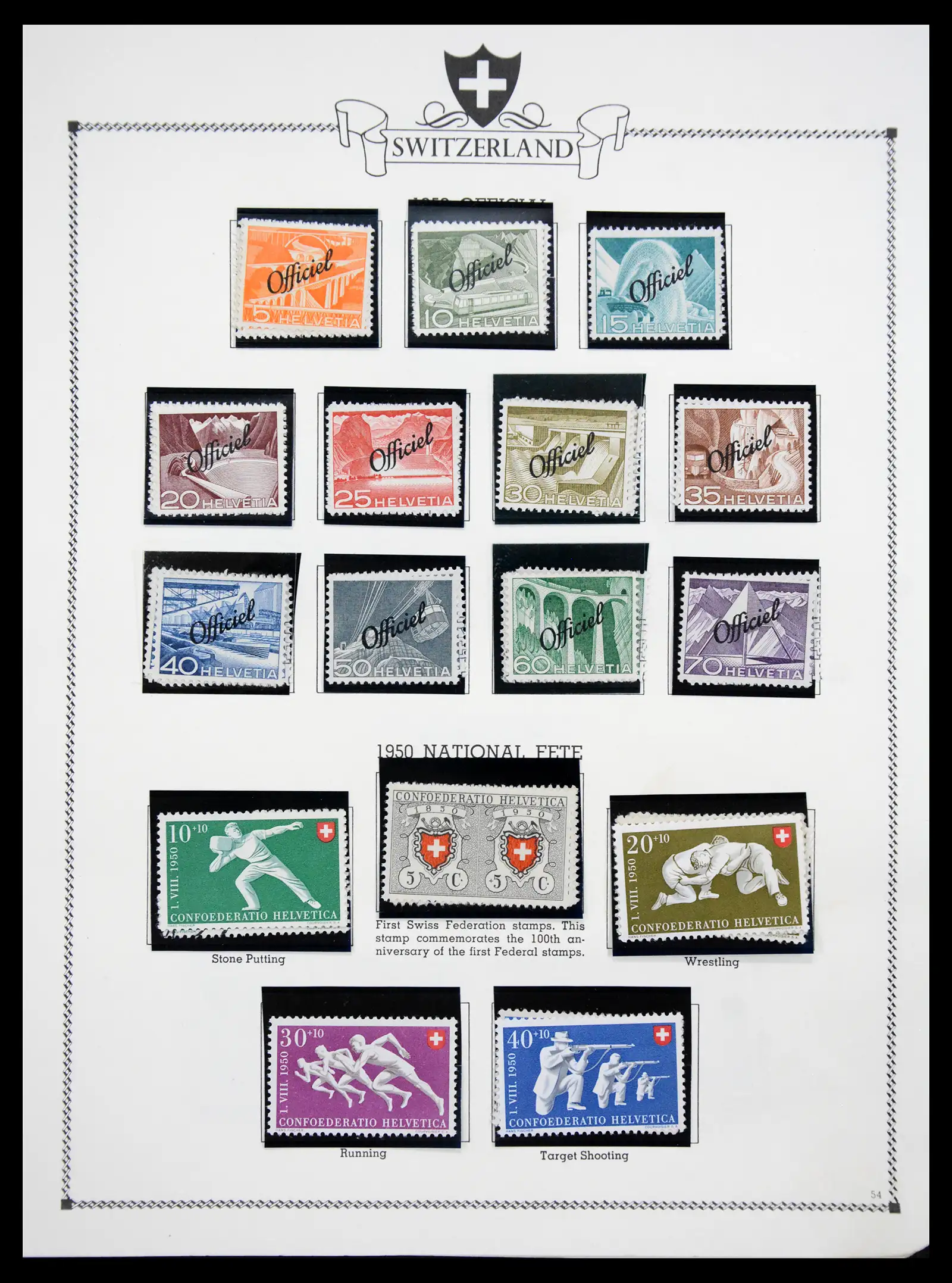 41464 0054 - Postzegelverzameling 41464 Zwitserland 1850-1979.