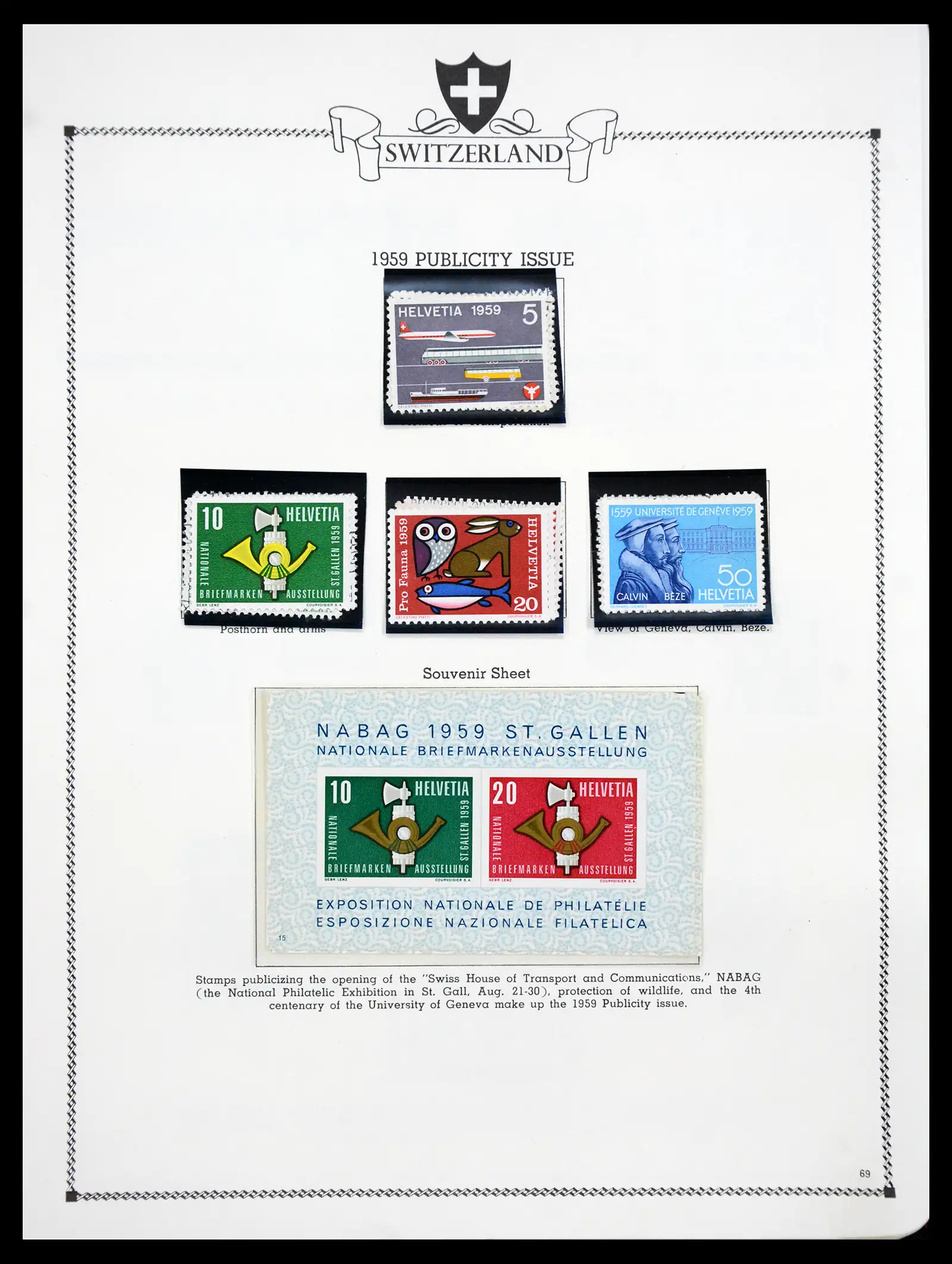 41464 0069 - Postzegelverzameling 41464 Zwitserland 1850-1979.