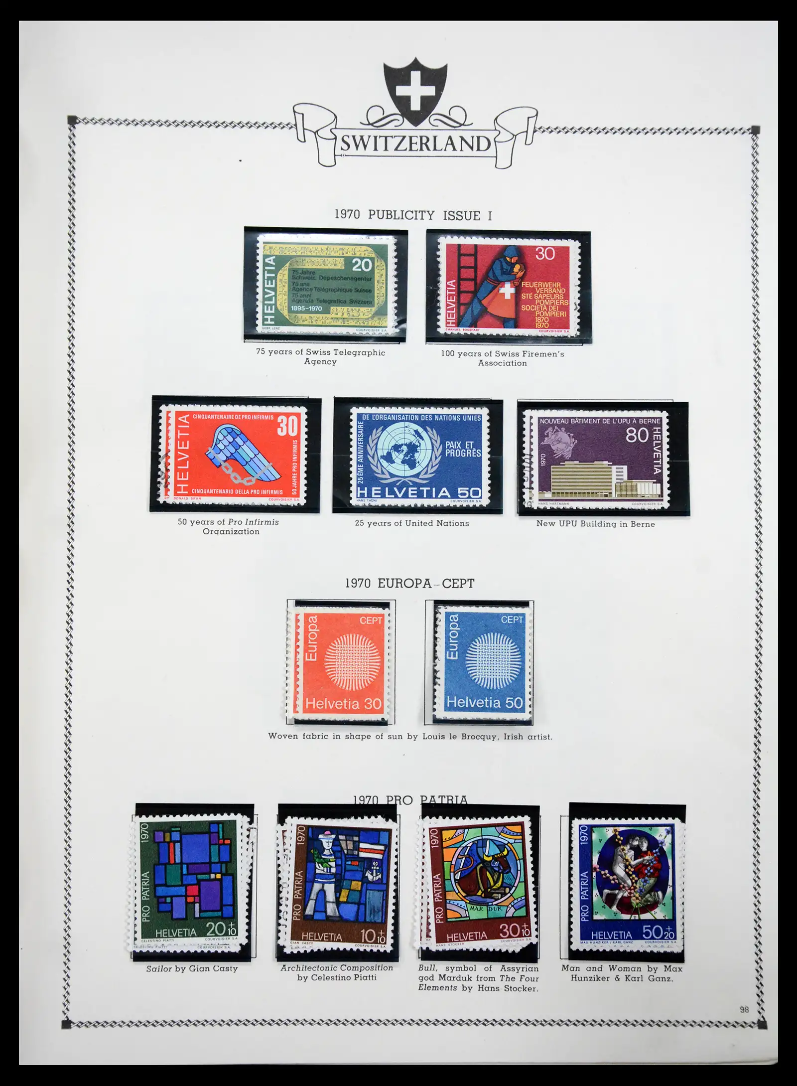 41464 0096 - Postzegelverzameling 41464 Zwitserland 1850-1979.