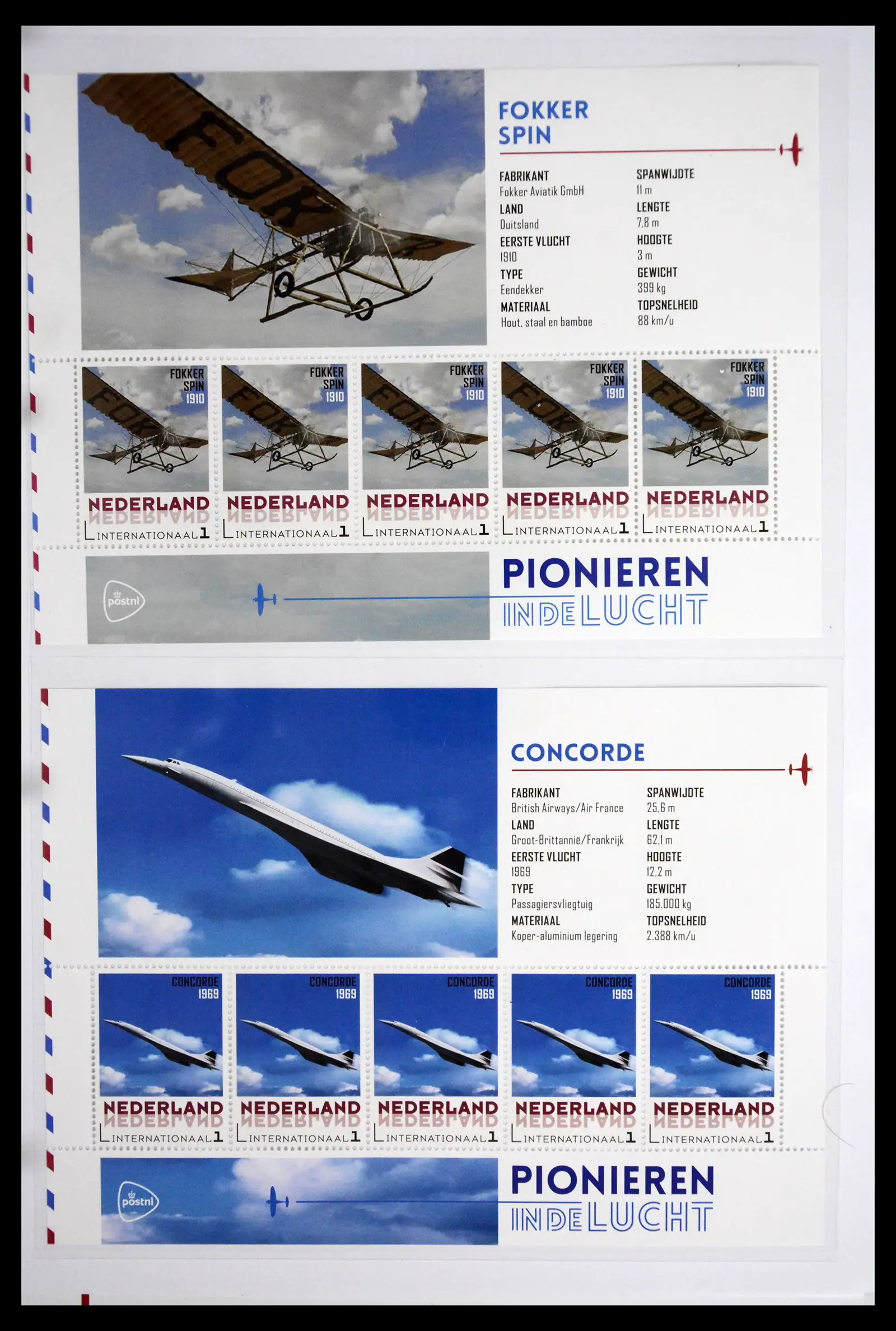 41509 0001 - Stamp collection 41509 Netherlands personalised stamps Planes.