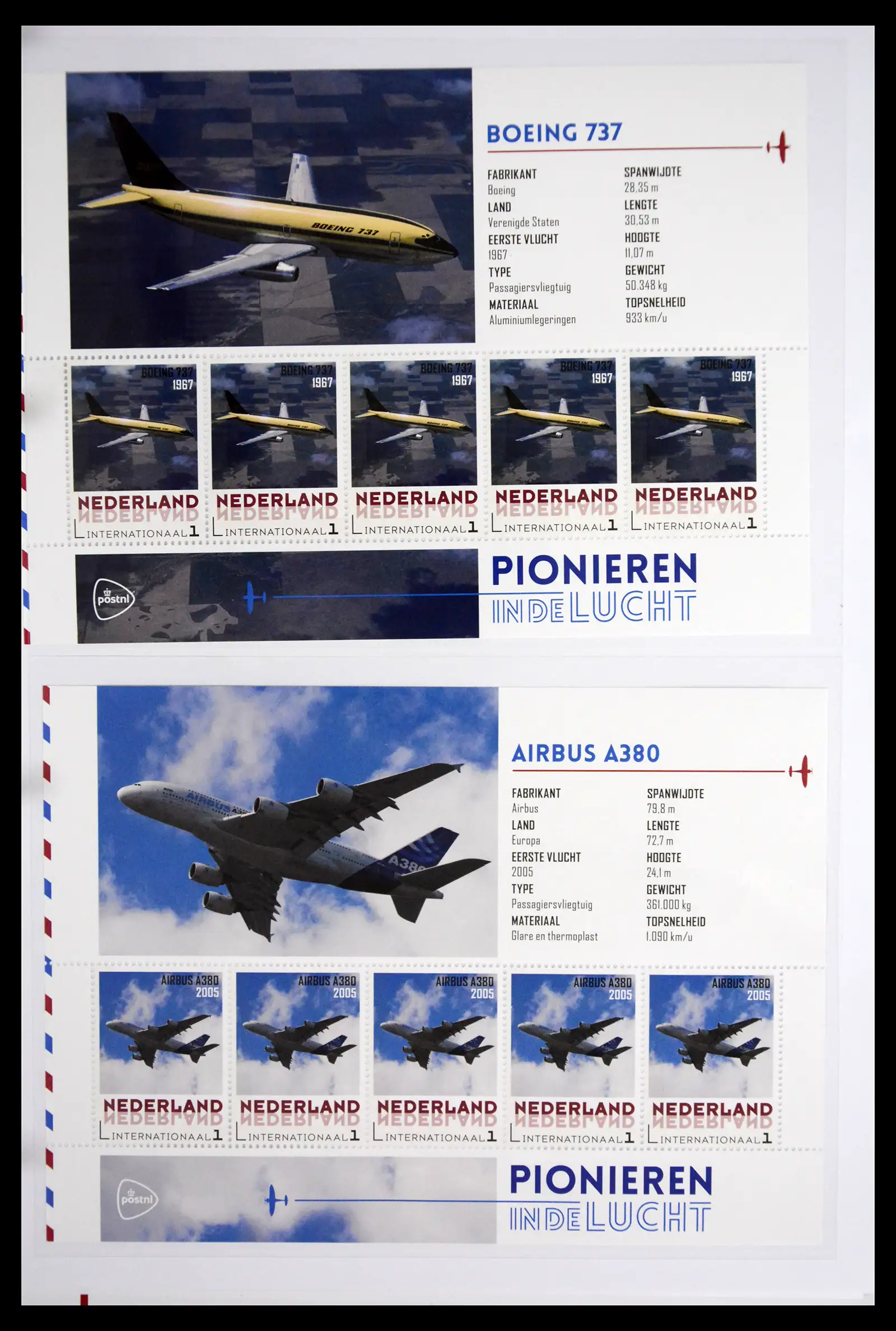 41509 0002 - Stamp collection 41509 Netherlands personalised stamps Planes.