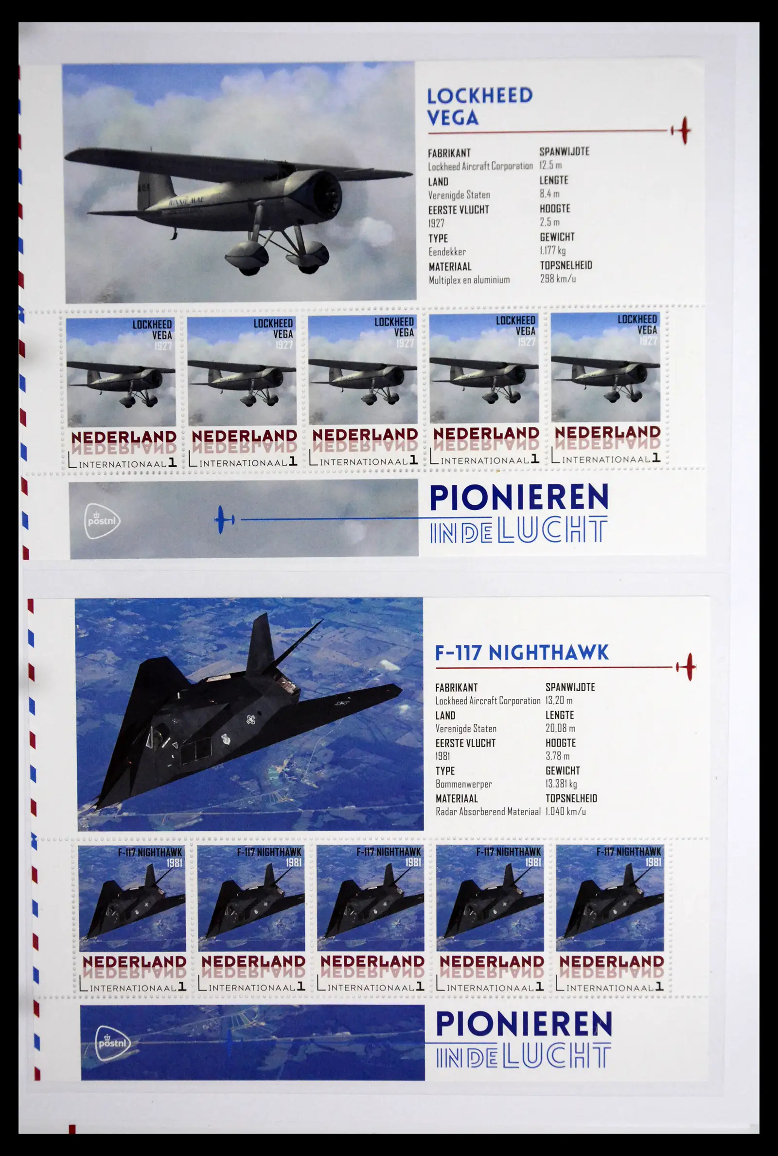 41509 0003 - Stamp collection 41509 Netherlands personalised stamps Planes.