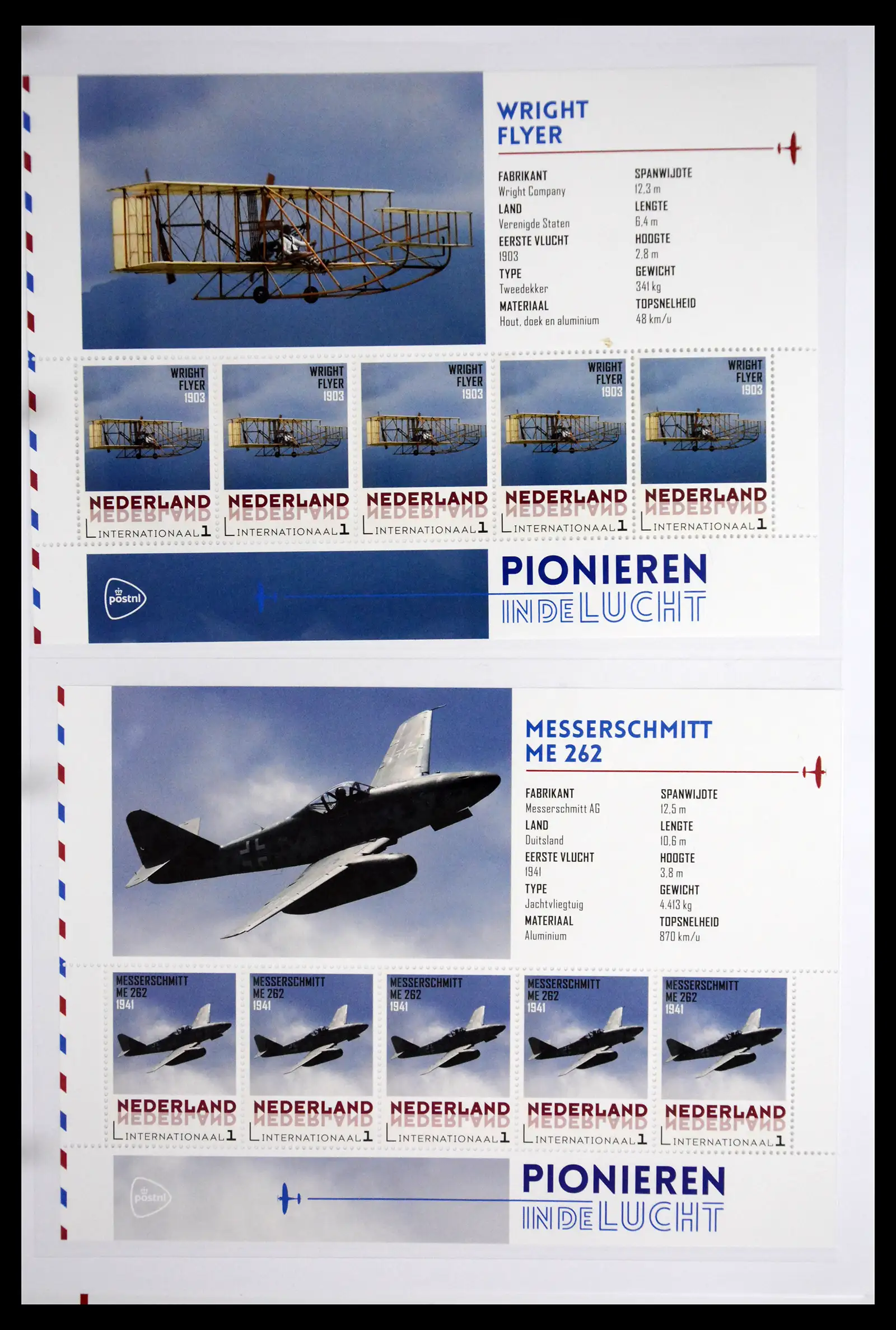 41509 0005 - Stamp collection 41509 Netherlands personalised stamps Planes.