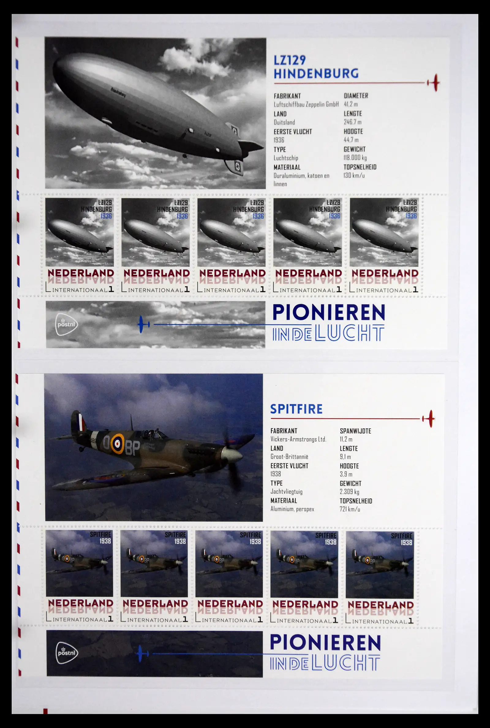 41509 0006 - Stamp collection 41509 Netherlands personalised stamps Planes.