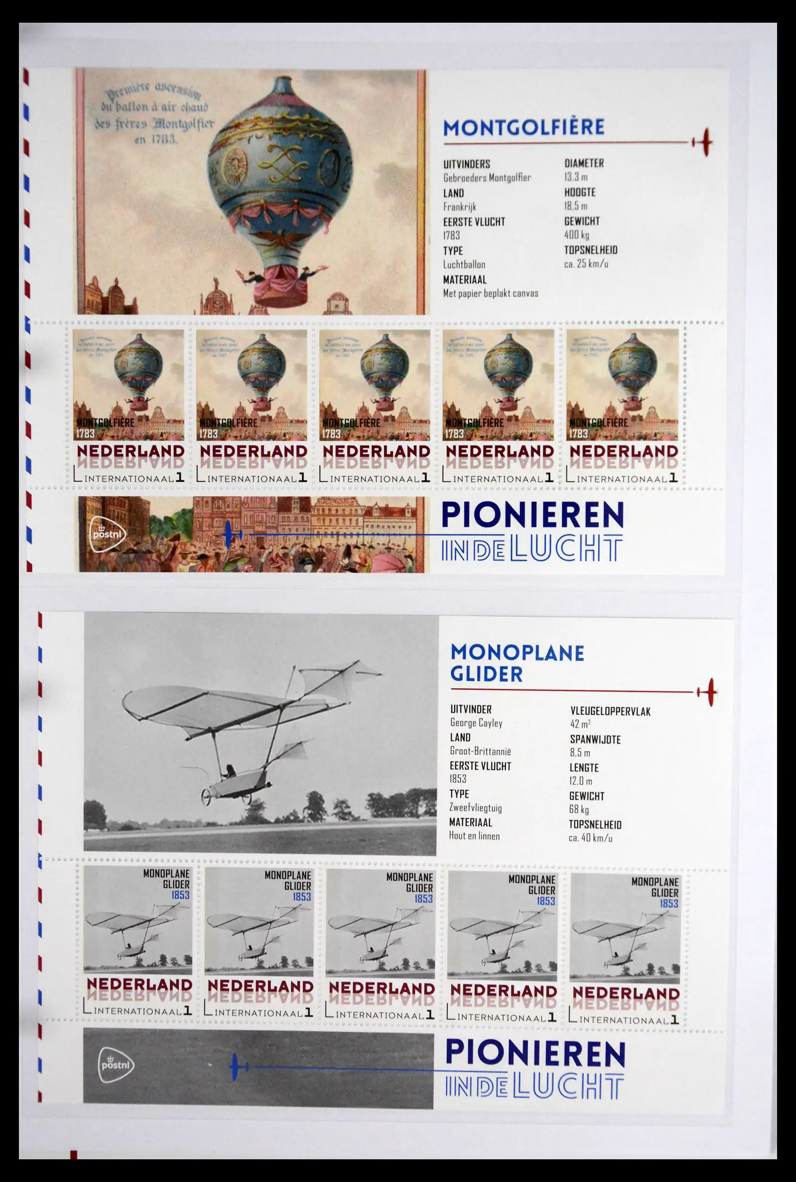 41509 0008 - Stamp collection 41509 Netherlands personalised stamps Planes.