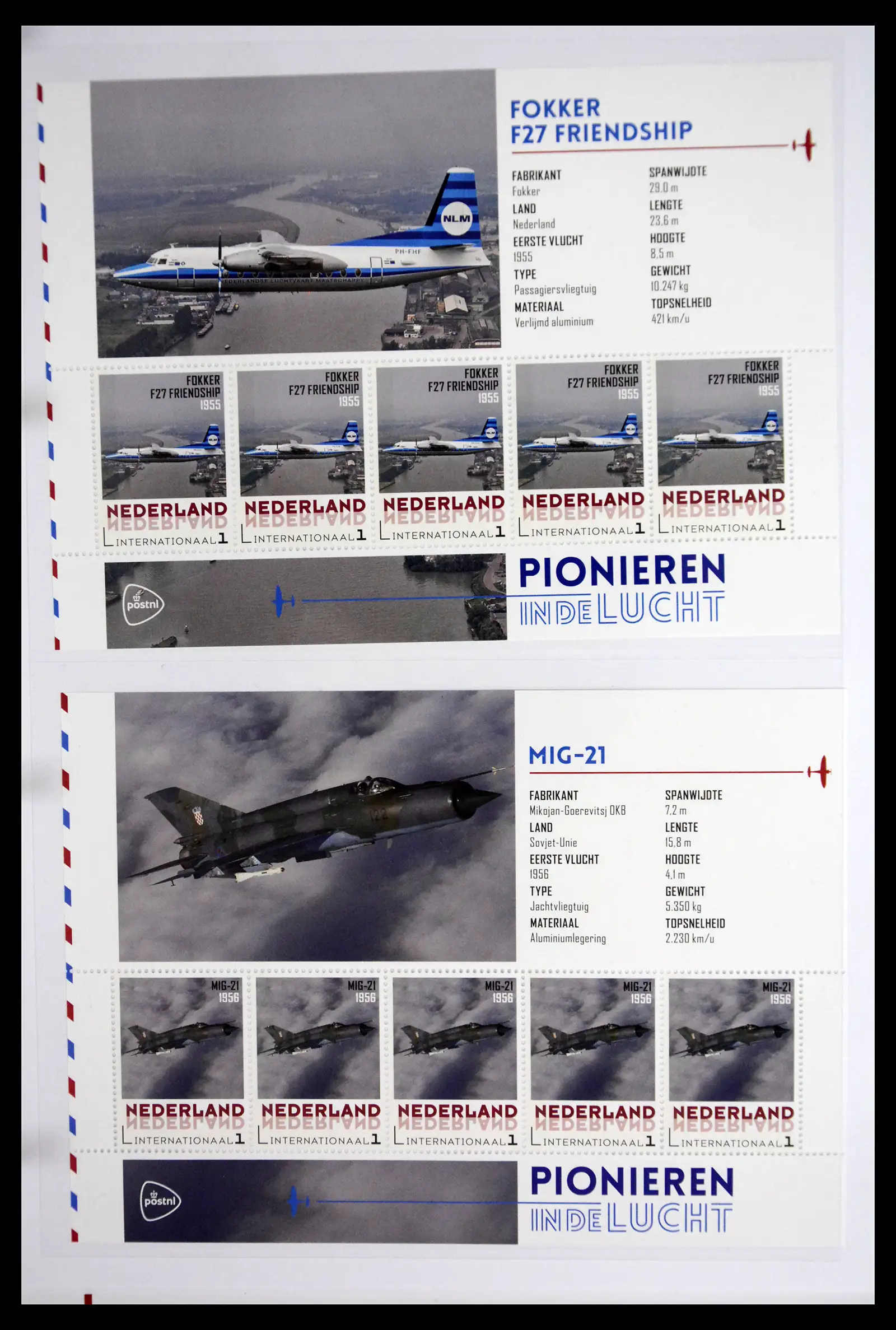 41509 0011 - Stamp collection 41509 Netherlands personalised stamps Planes.
