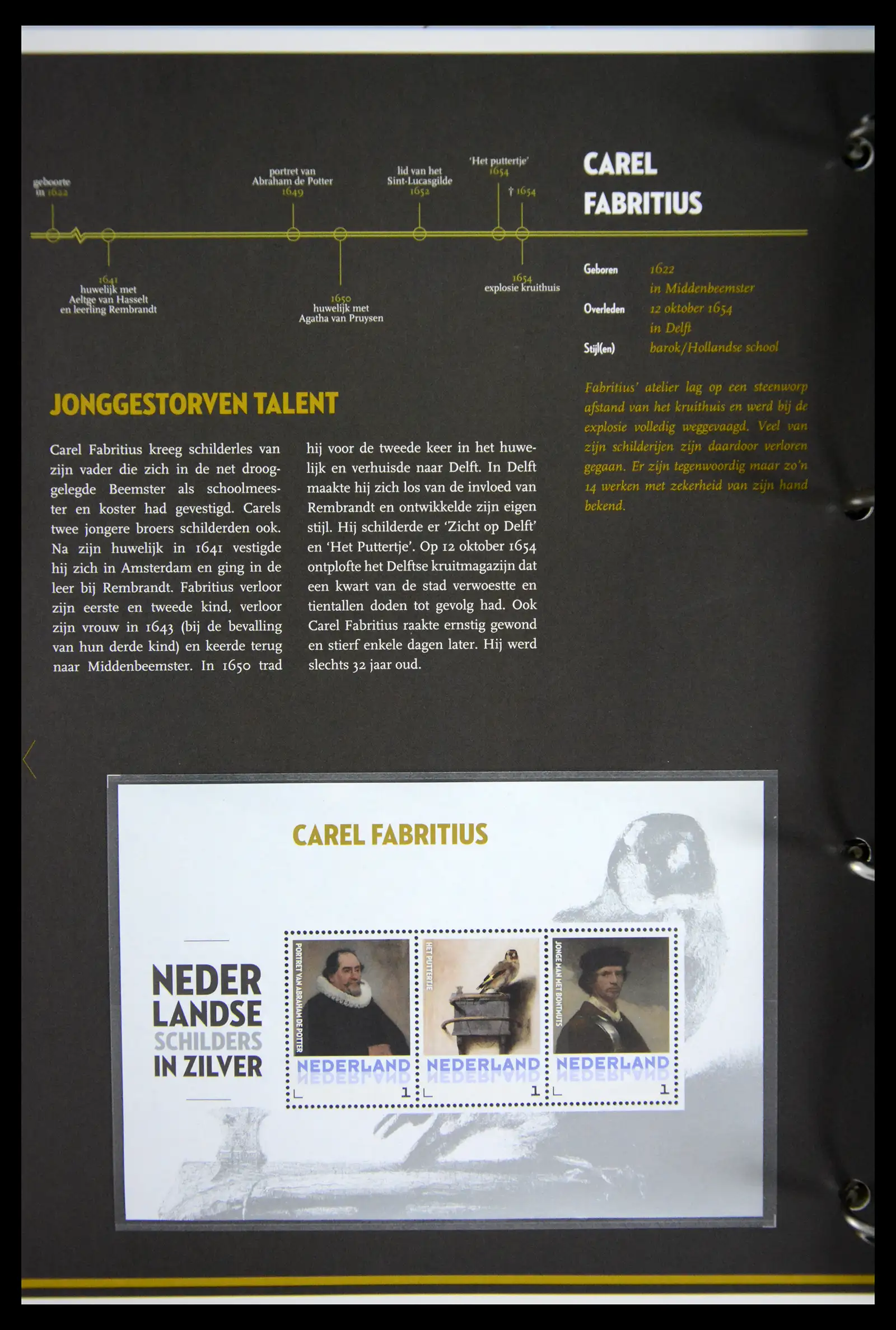 41512 0004 - Stamp collection 41512 Dutch painters in silver.