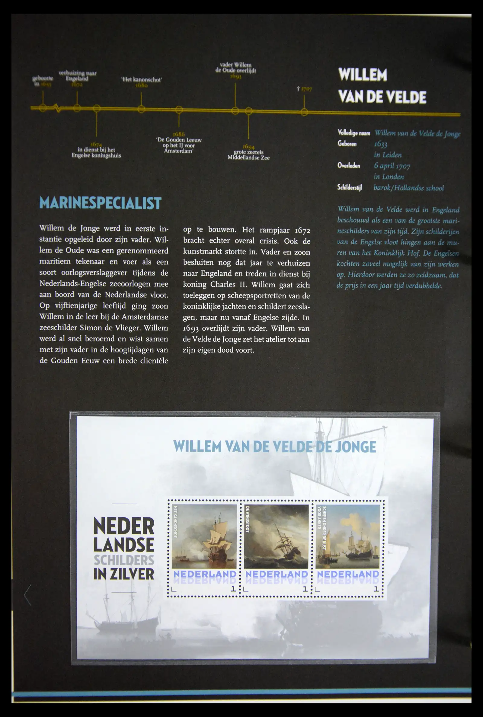 41512 0012 - Stamp collection 41512 Dutch painters in silver.