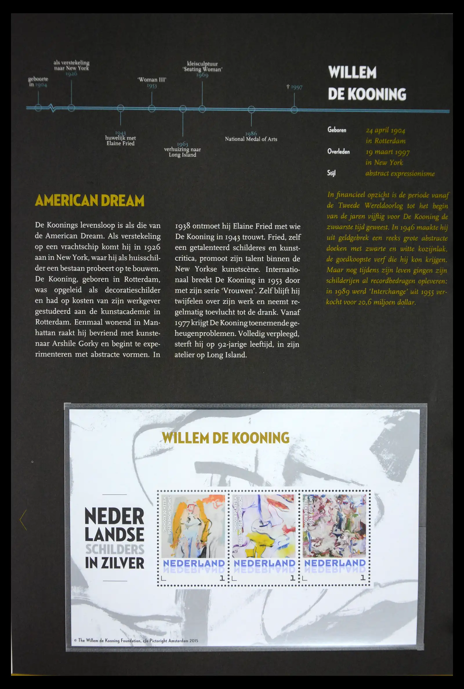 41512 0016 - Stamp collection 41512 Dutch painters in silver.