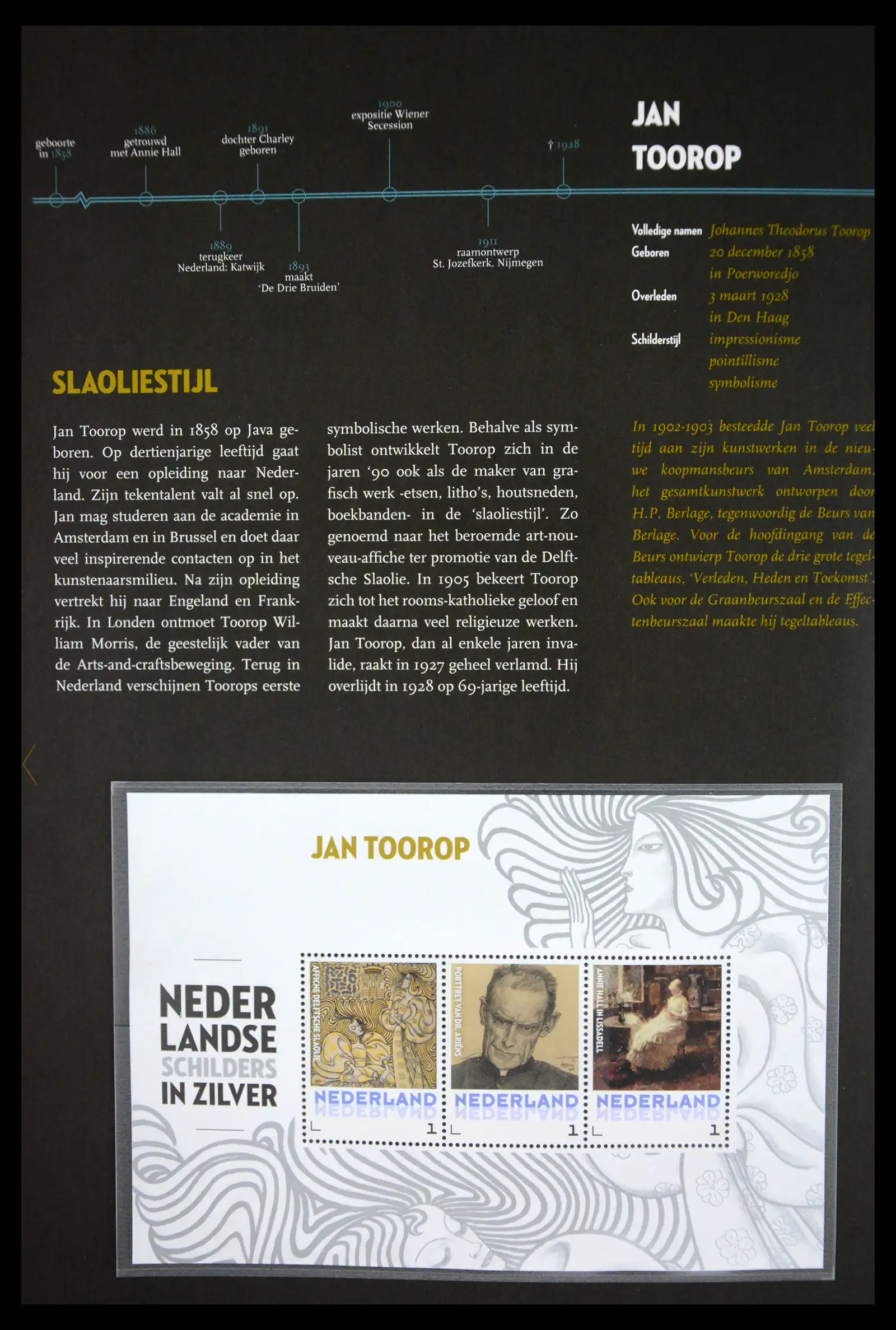 41512 0024 - Stamp collection 41512 Dutch painters in silver.