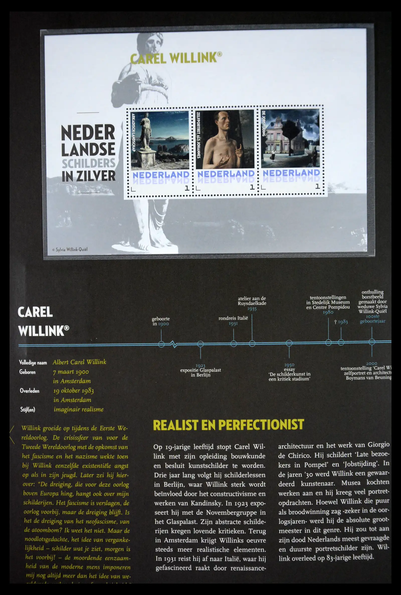 41512 0026 - Stamp collection 41512 Dutch painters in silver.