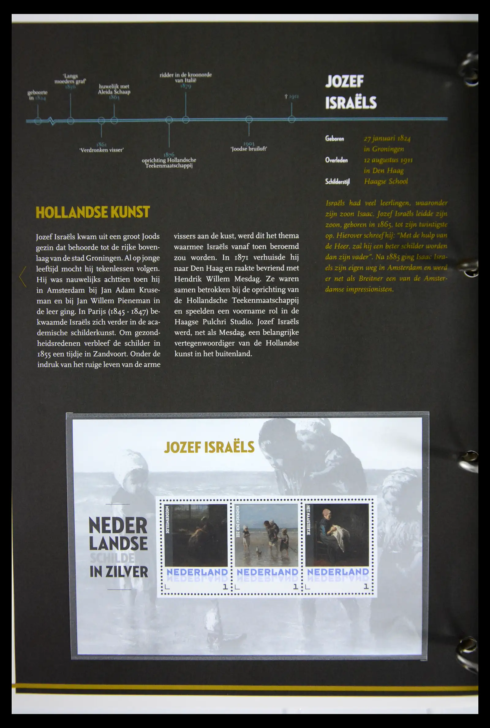 41512 0028 - Stamp collection 41512 Dutch painters in silver.