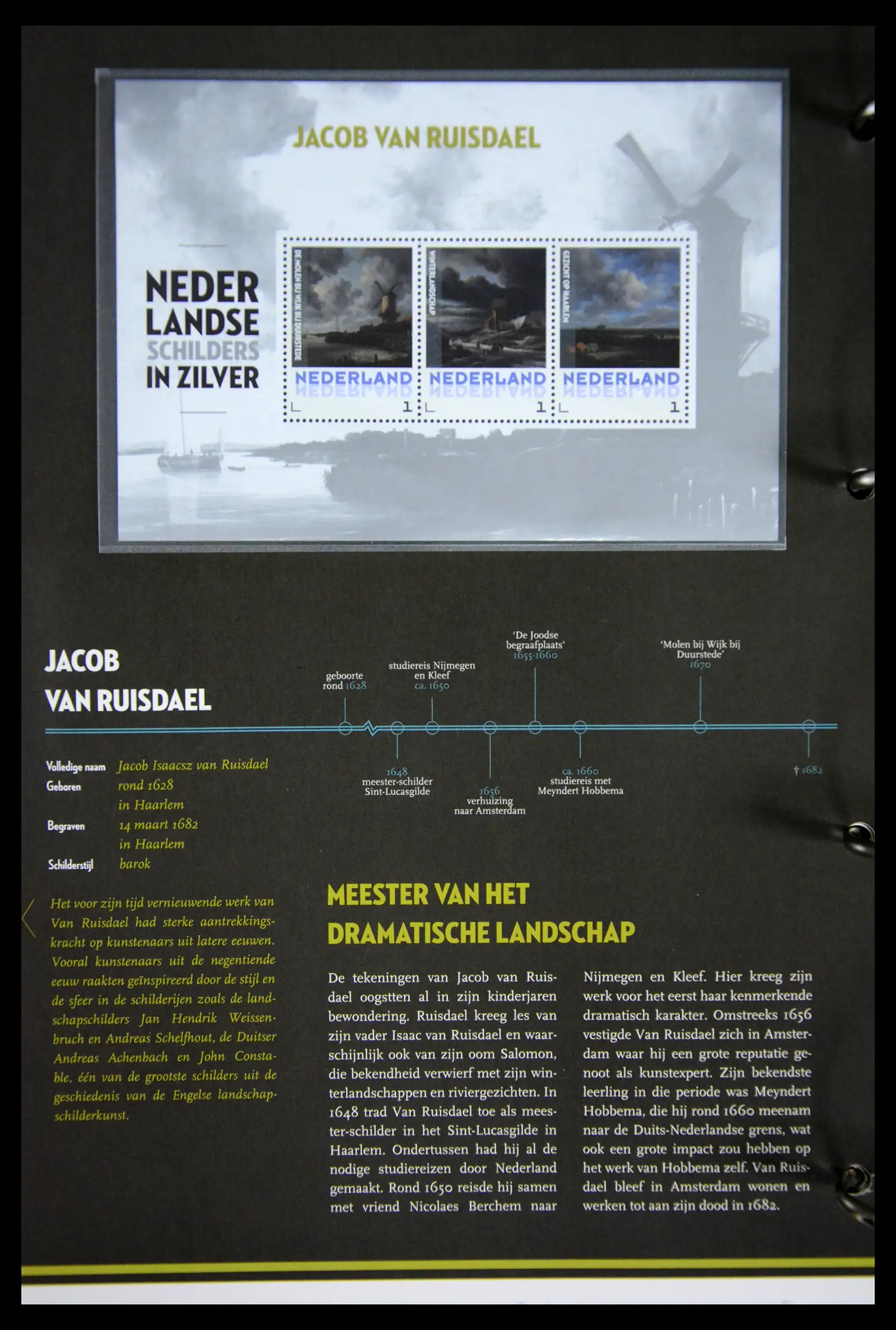 41512 0034 - Stamp collection 41512 Dutch painters in silver.