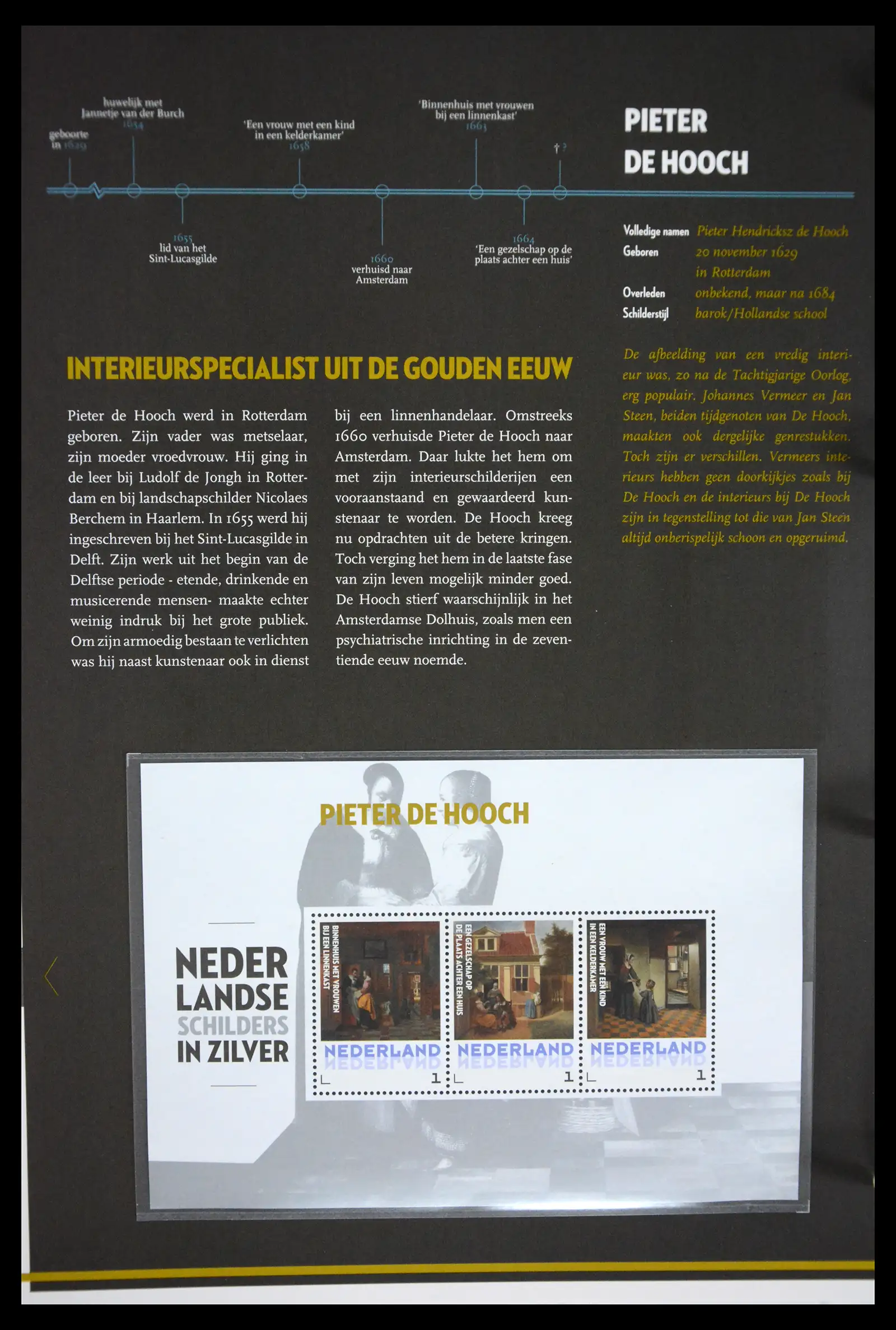 41512 0038 - Stamp collection 41512 Dutch painters in silver.