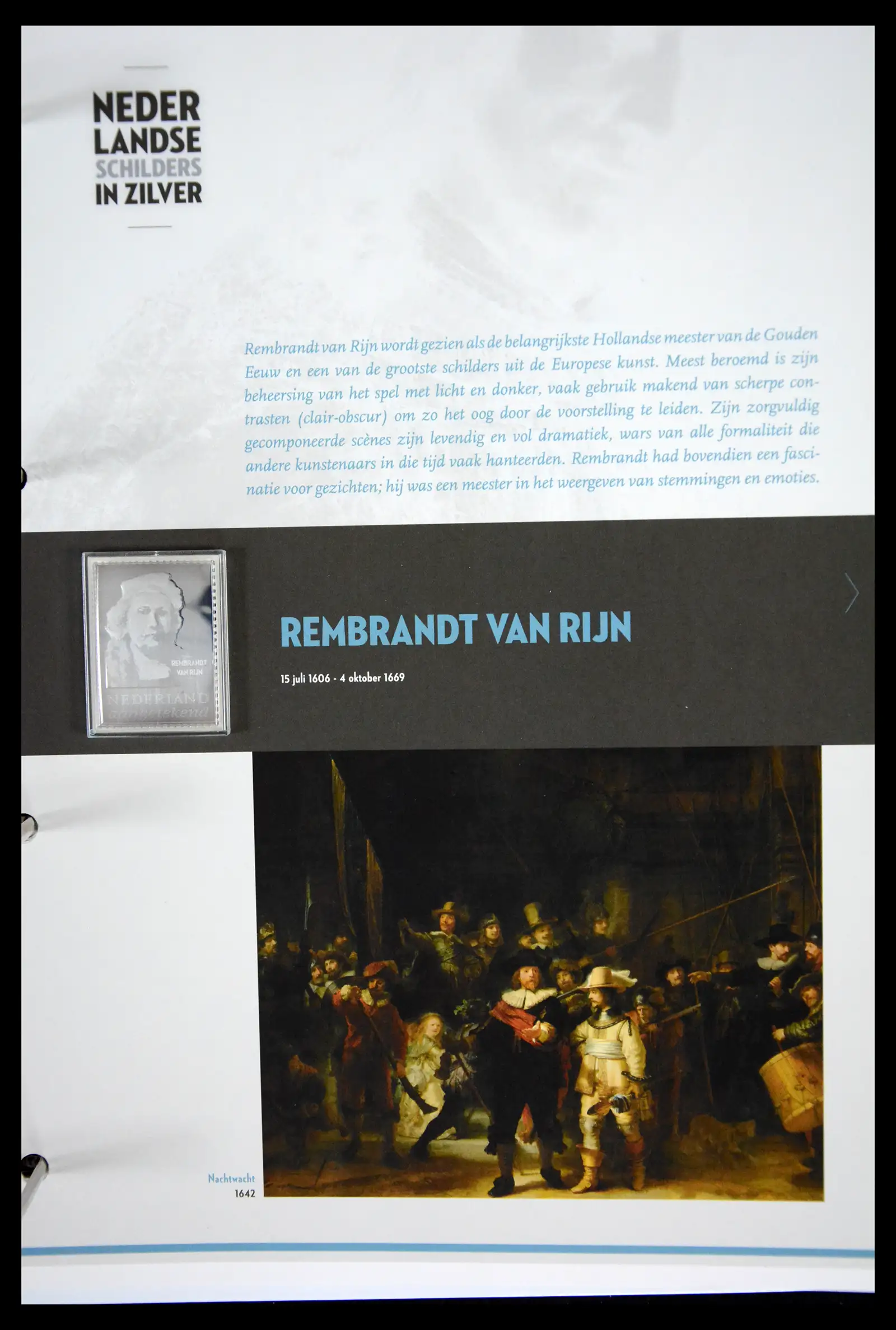 41512 0043 - Stamp collection 41512 Dutch painters in silver.