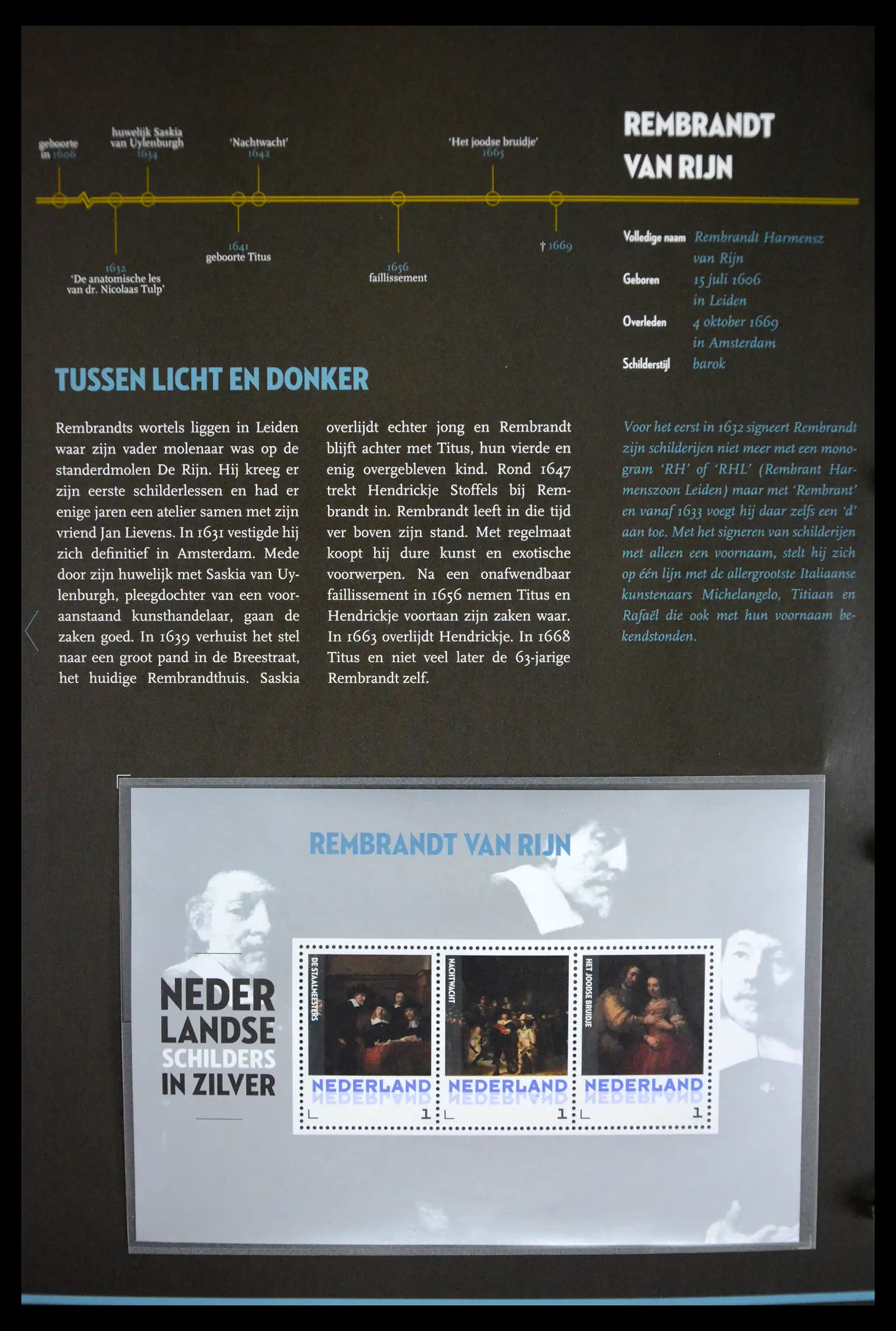 41512 0044 - Stamp collection 41512 Dutch painters in silver.