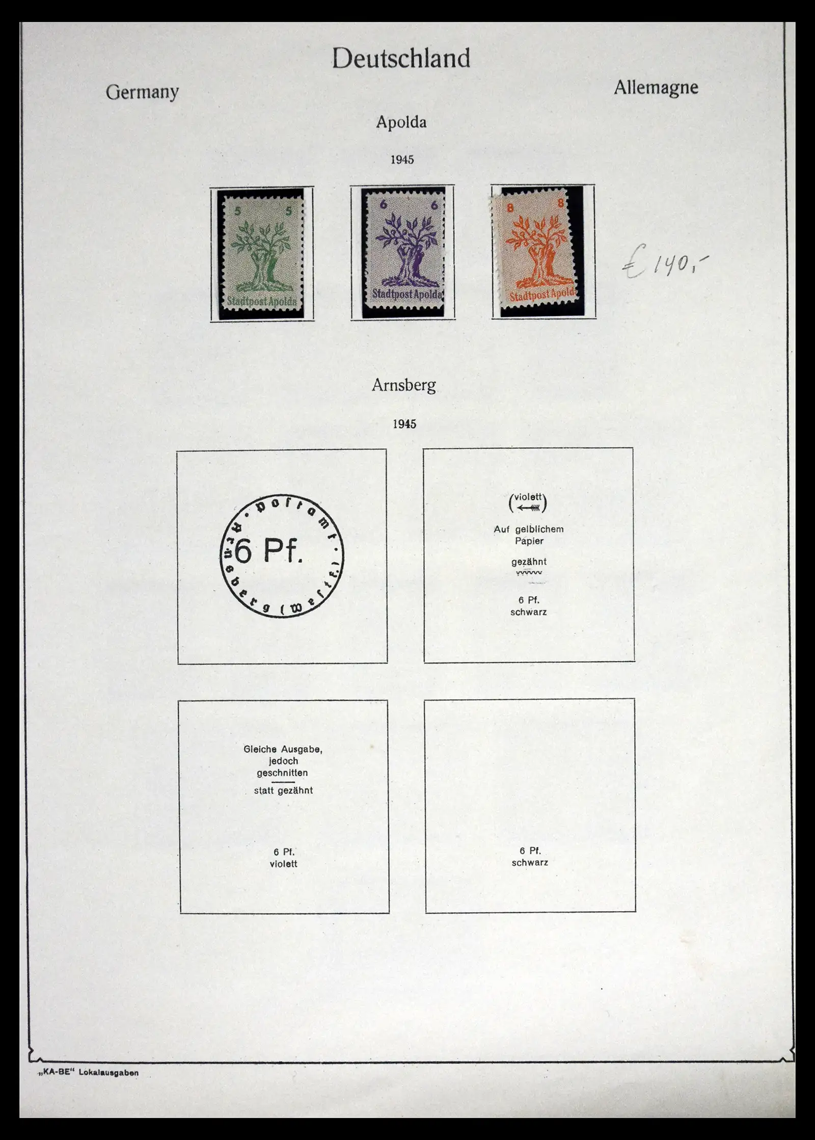 41553 0001 - Stamp collection 41553 Germany local issues 1945-1946.