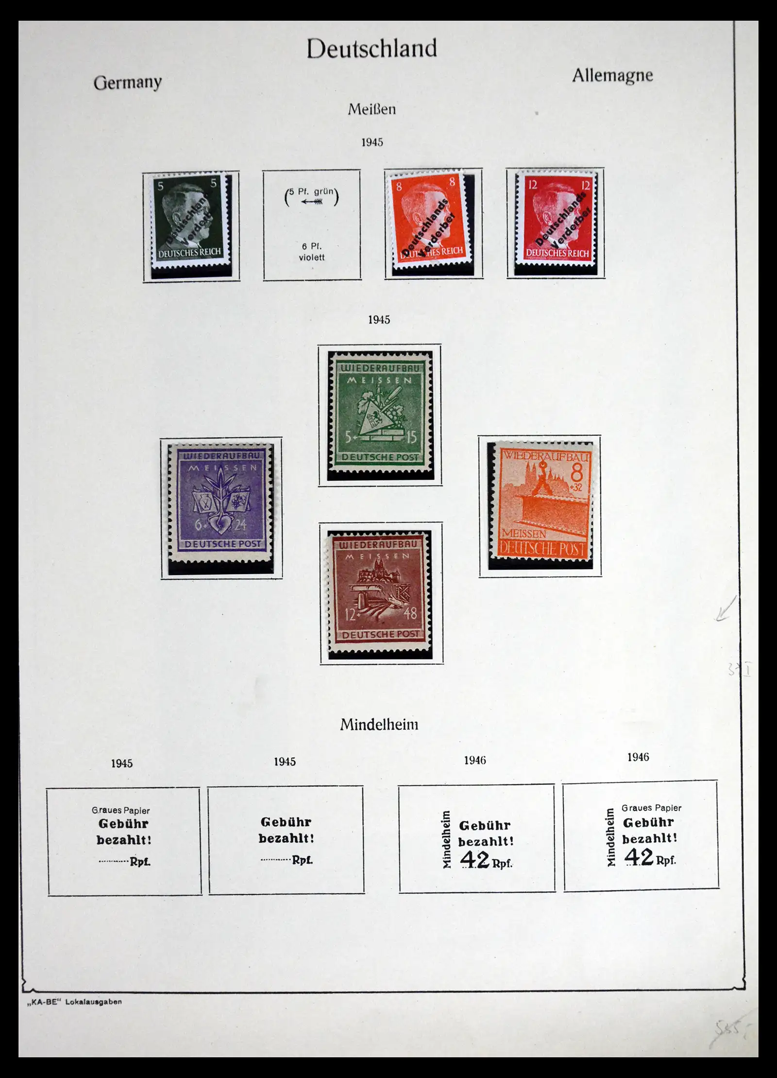 41553 0013 - Stamp collection 41553 Germany local issues 1945-1946.