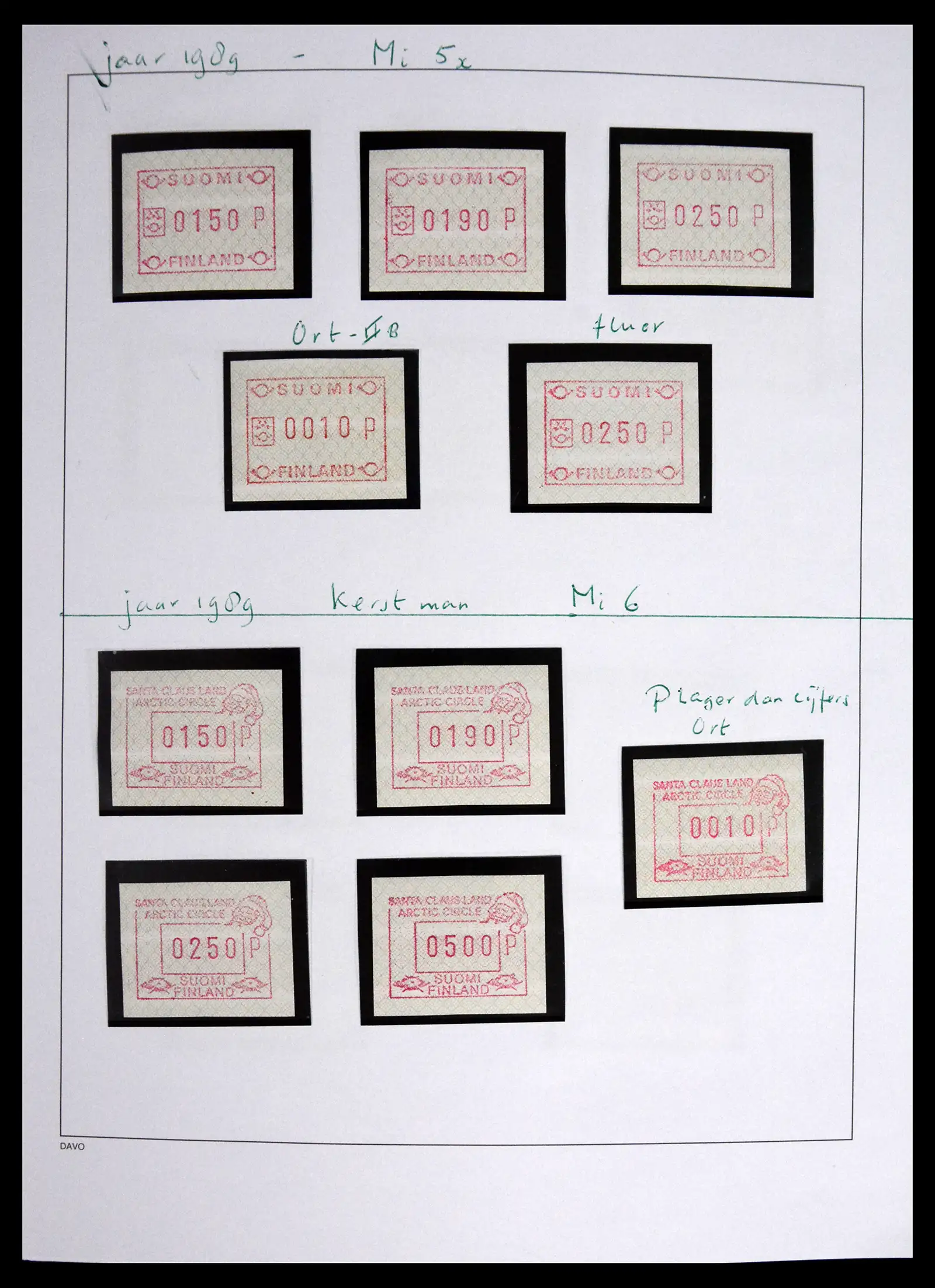 41562 0004 - Stamp collection 41562 Finland machine vending stamps 1982-2003.
