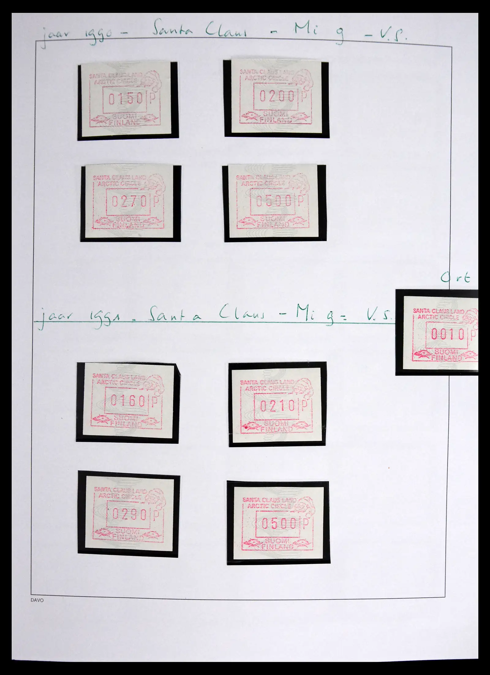 41562 0006 - Stamp collection 41562 Finland machine vending stamps 1982-2003.
