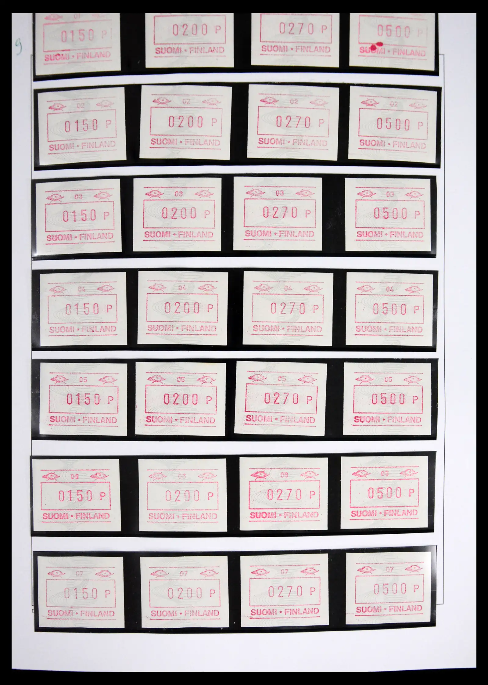 41562 0007 - Stamp collection 41562 Finland machine vending stamps 1982-2003.