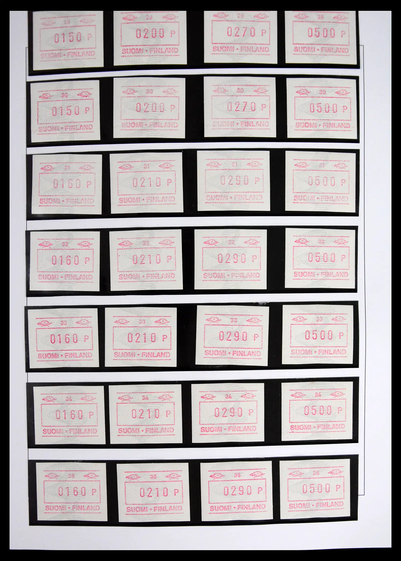 41562 0011 - Stamp collection 41562 Finland machine vending stamps 1982-2003.