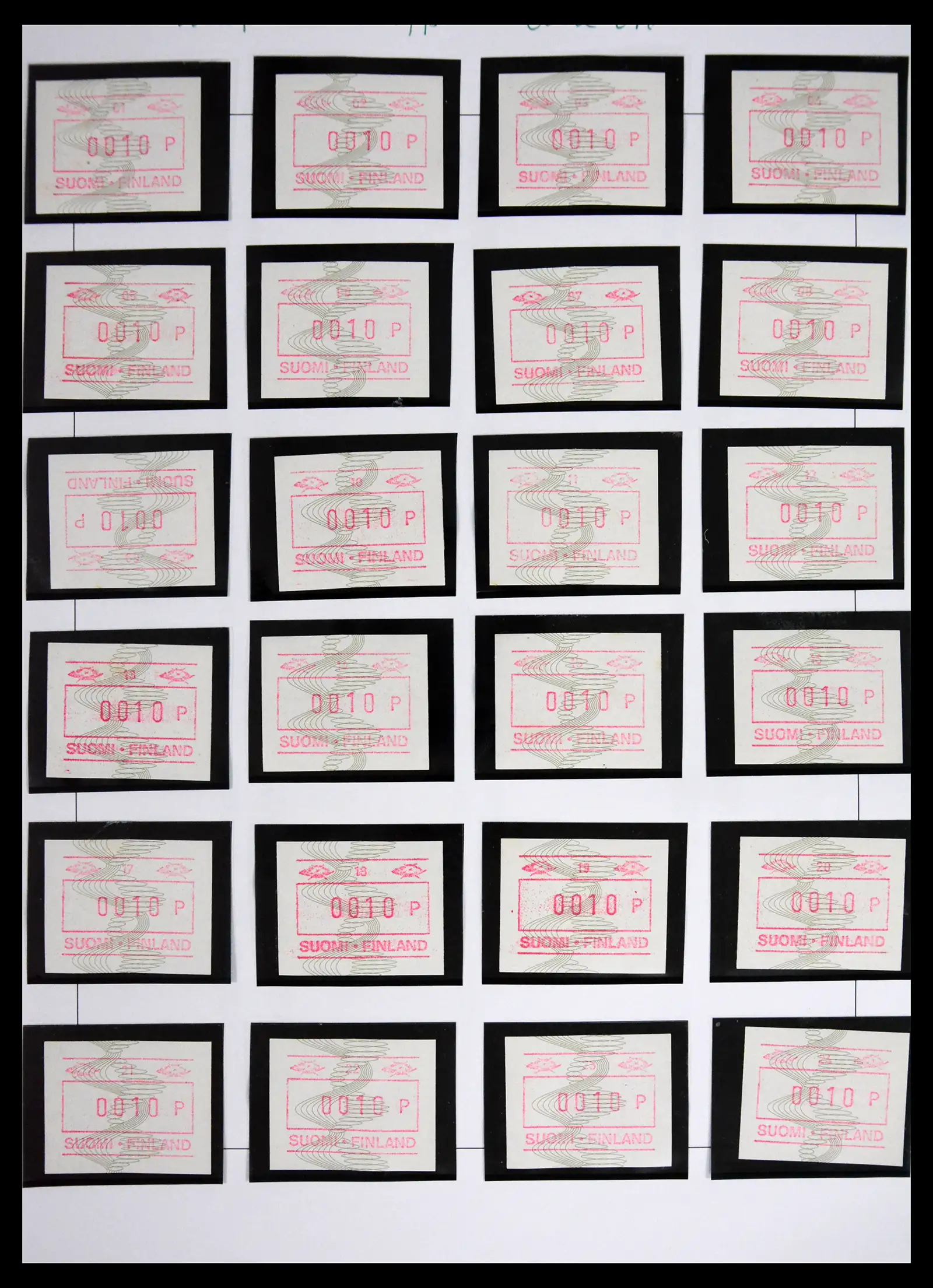 41562 0027 - Stamp collection 41562 Finland machine vending stamps 1982-2003.