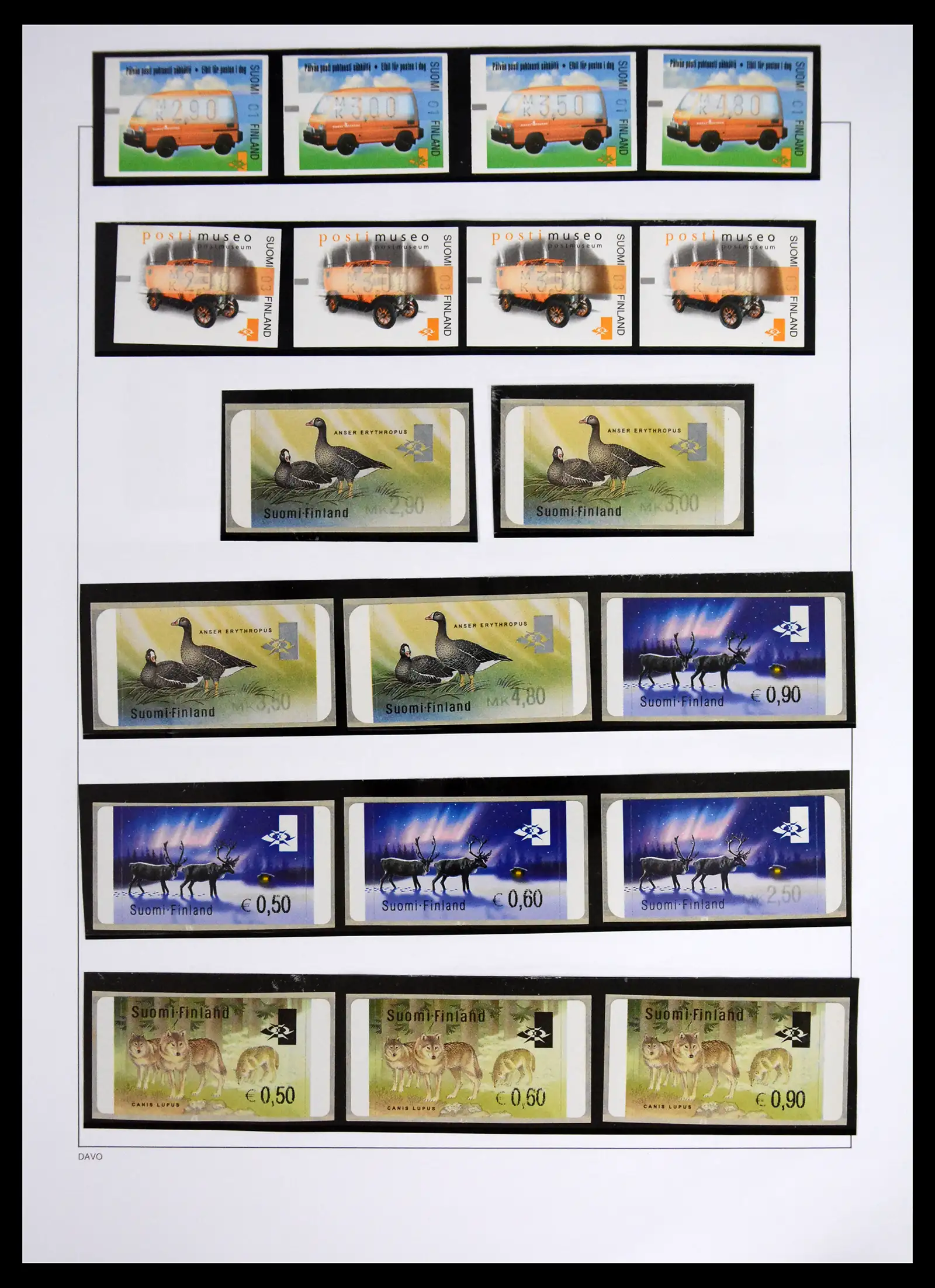 41562 0048 - Stamp collection 41562 Finland machine vending stamps 1982-2003.