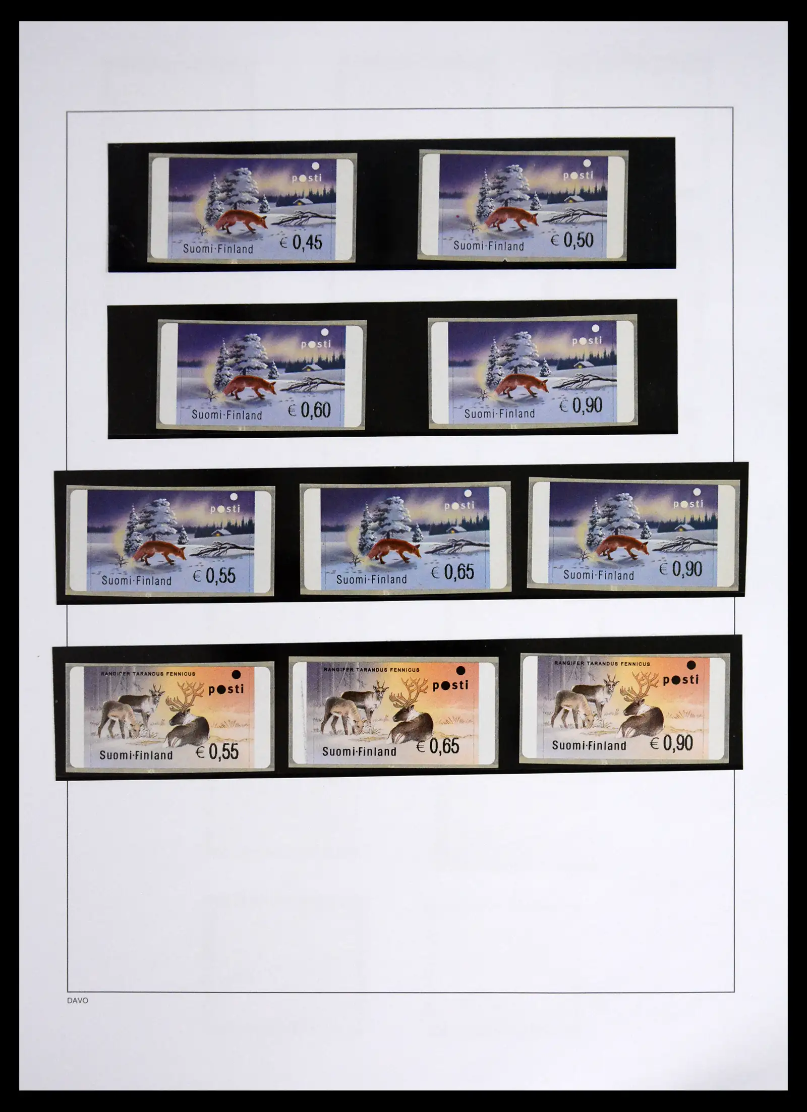 41562 0049 - Stamp collection 41562 Finland machine vending stamps 1982-2003.