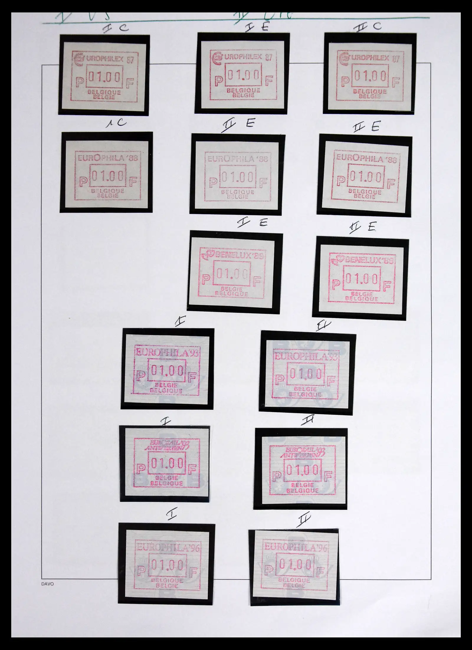 41562 0050 - Stamp collection 41562 Finland machine vending stamps 1982-2003.
