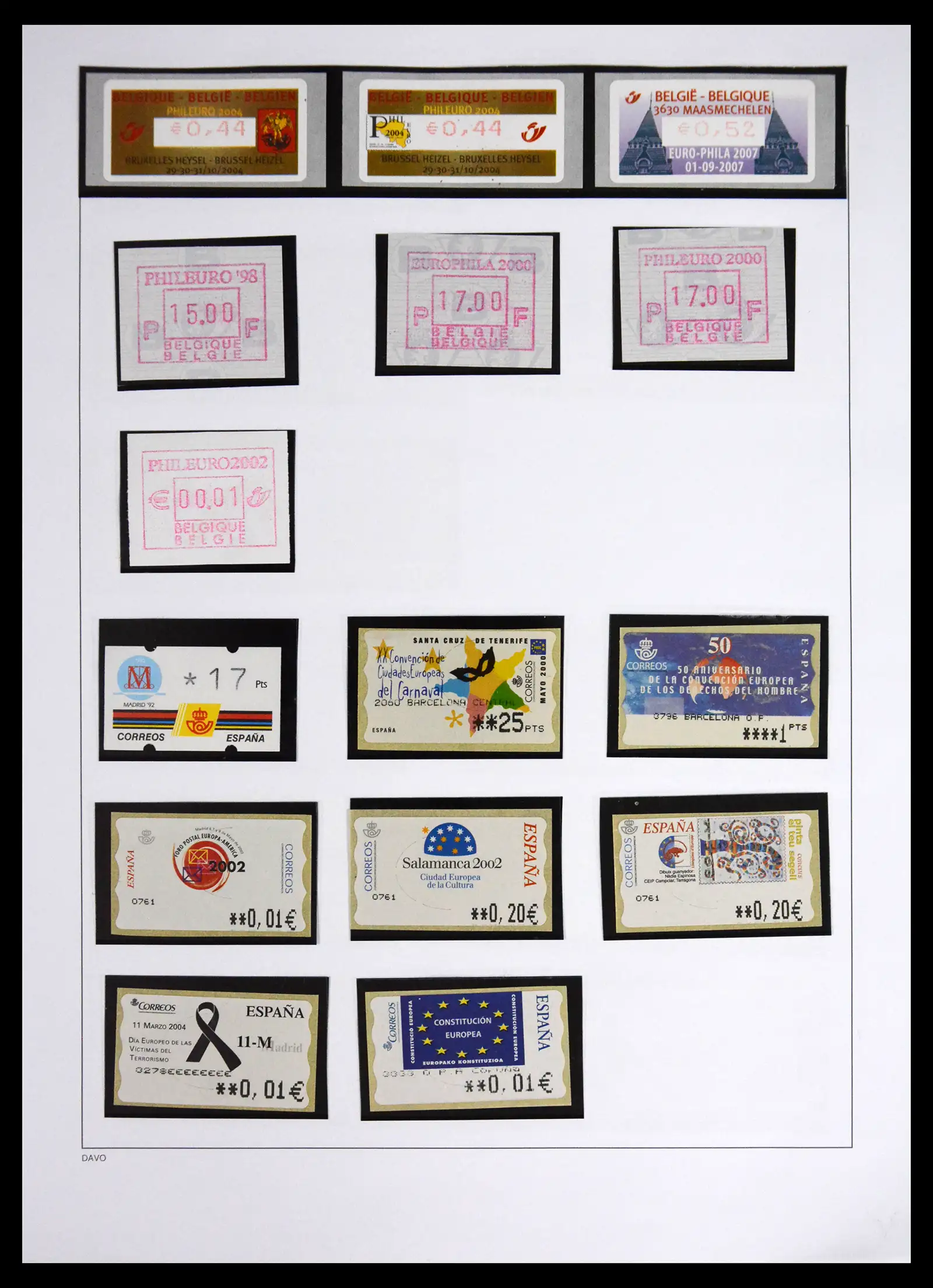 41562 0051 - Stamp collection 41562 Finland machine vending stamps 1982-2003.