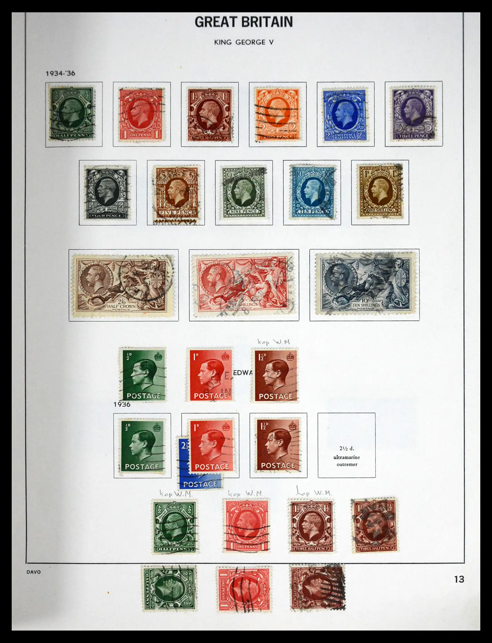 41568 0007 - Stamp collection 41568 Great Britain 1887-1951.