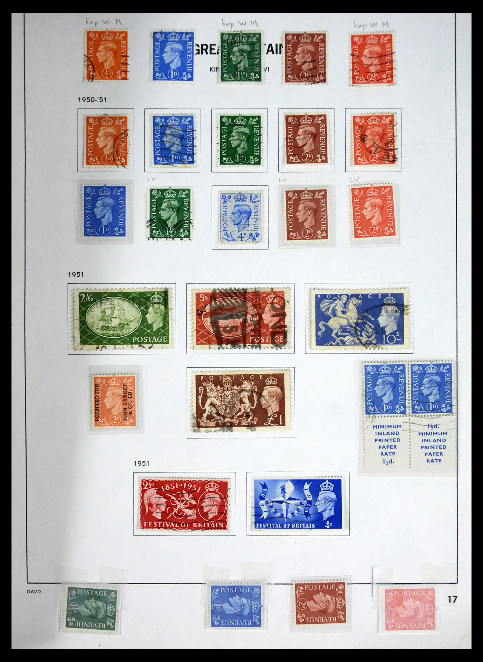 41568 0011 - Stamp collection 41568 Great Britain 1887-1951.