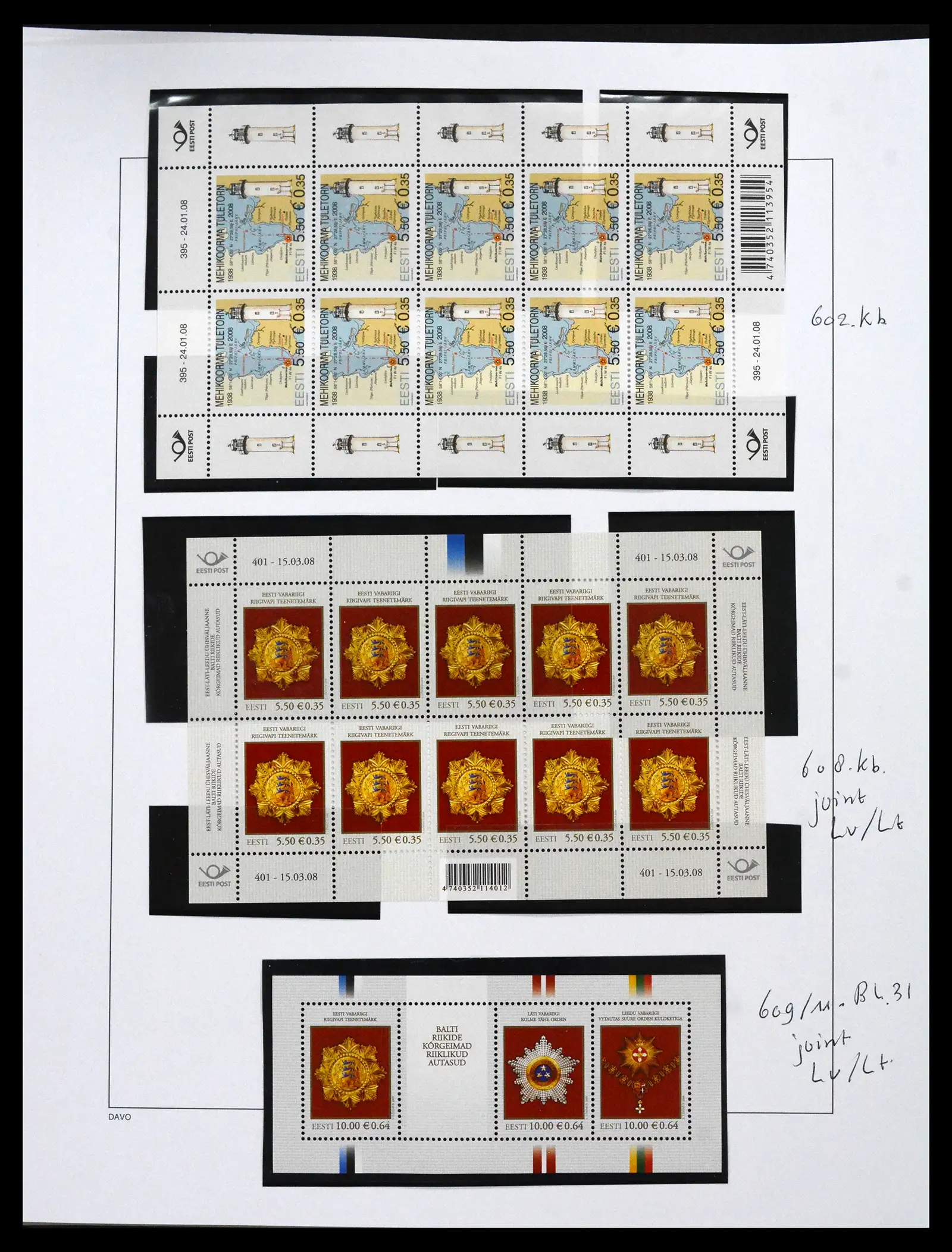 41571 0055 - Postzegelverzameling 41571 Baltische Staten 1991-2010.