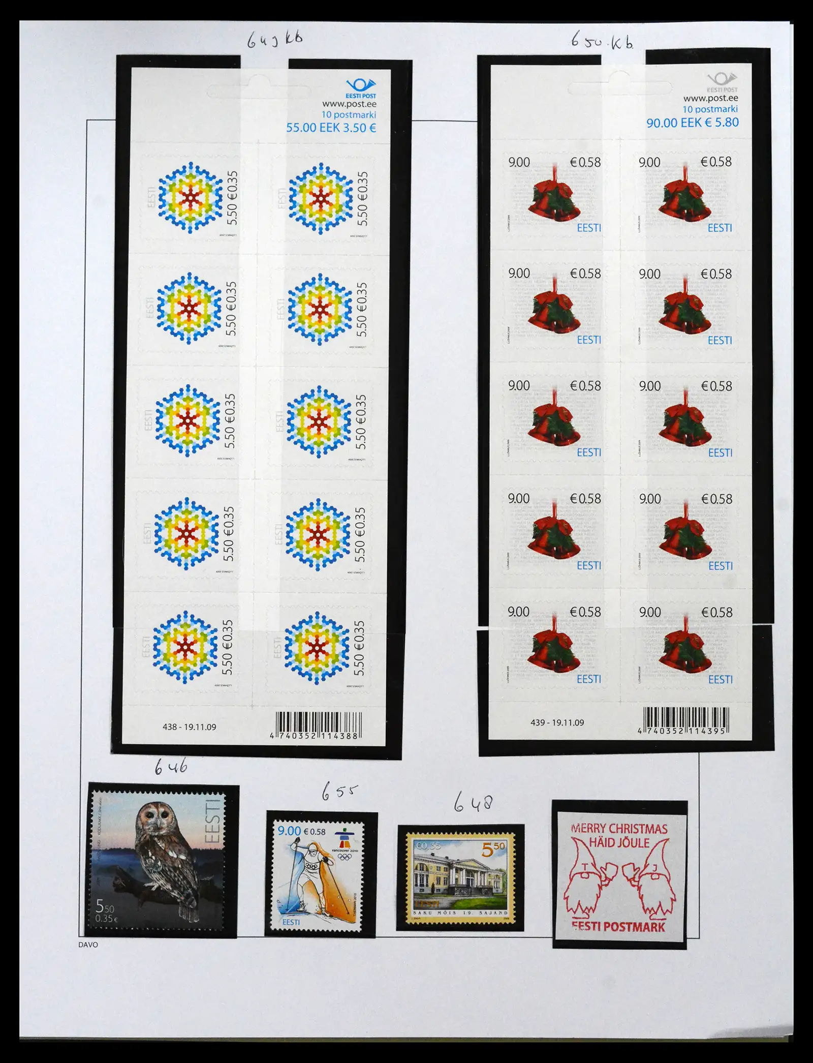 41571 0066 - Postzegelverzameling 41571 Baltische Staten 1991-2010.