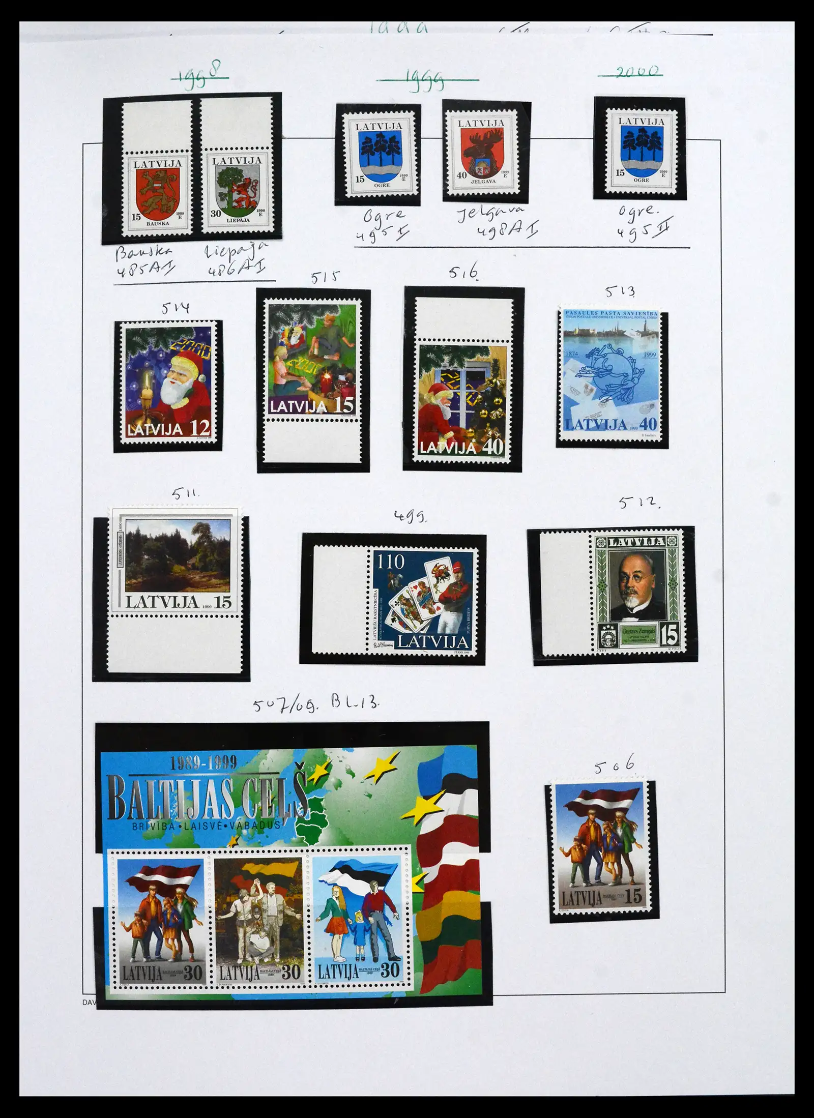 41571 0098 - Postzegelverzameling 41571 Baltische Staten 1991-2010.