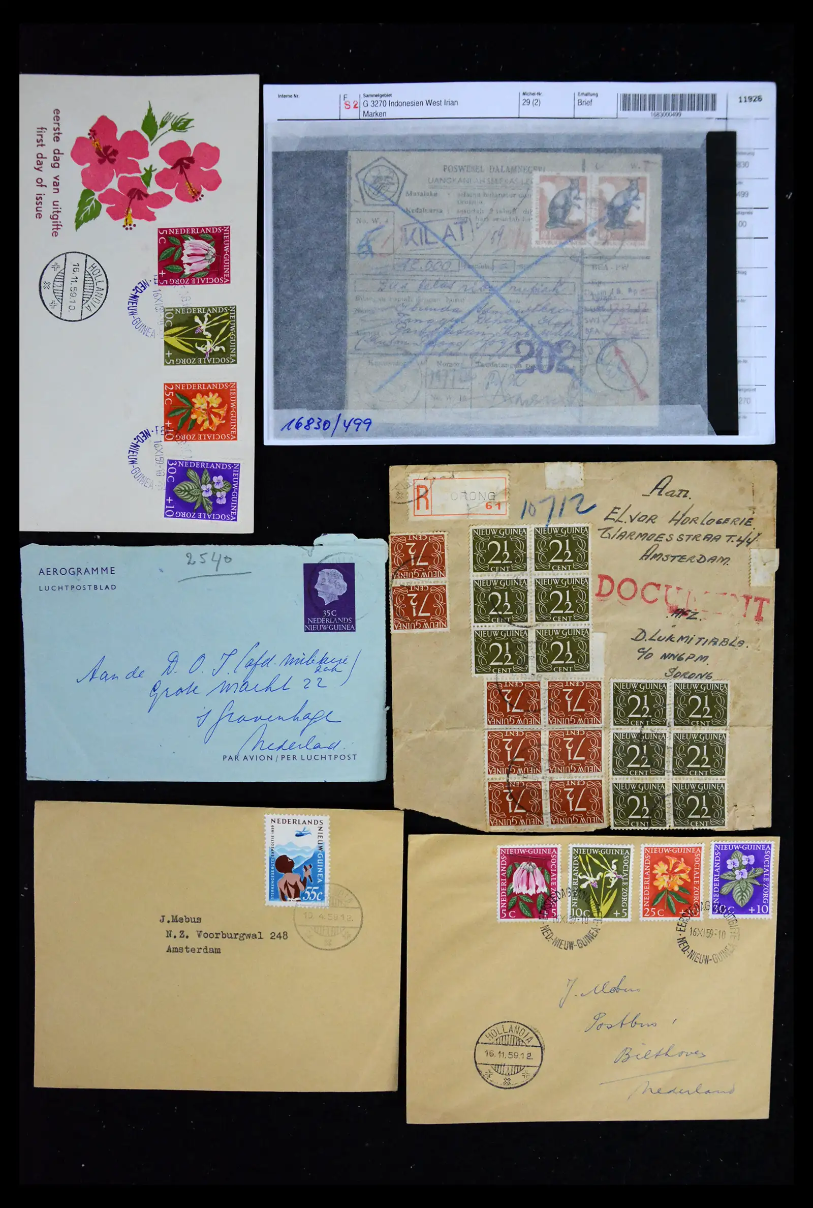 41576 0001 - Postzegelverzameling 41576 Nederlands Nieuw Guinea 1945-1968.