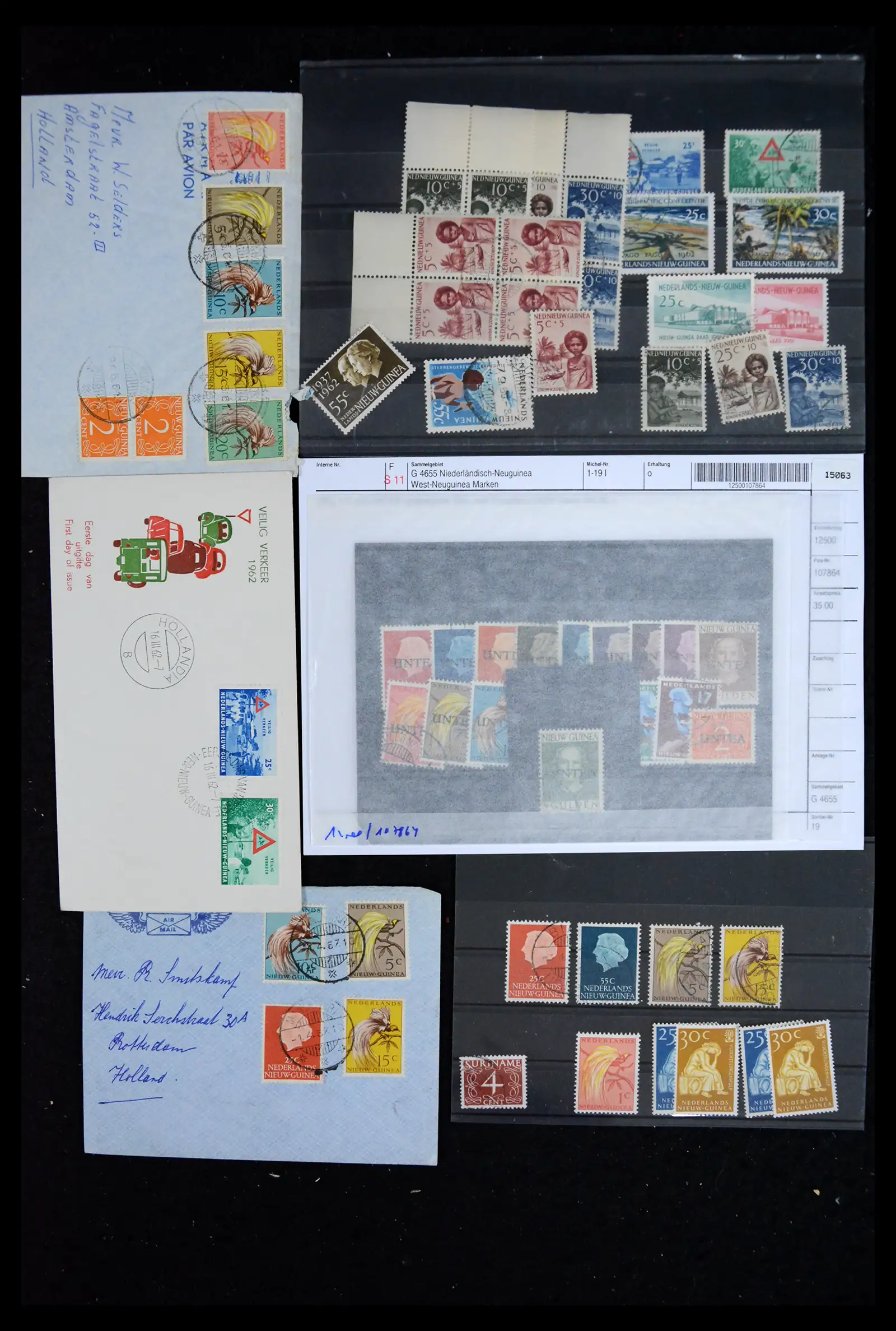 41576 0005 - Postzegelverzameling 41576 Nederlands Nieuw Guinea 1945-1968.