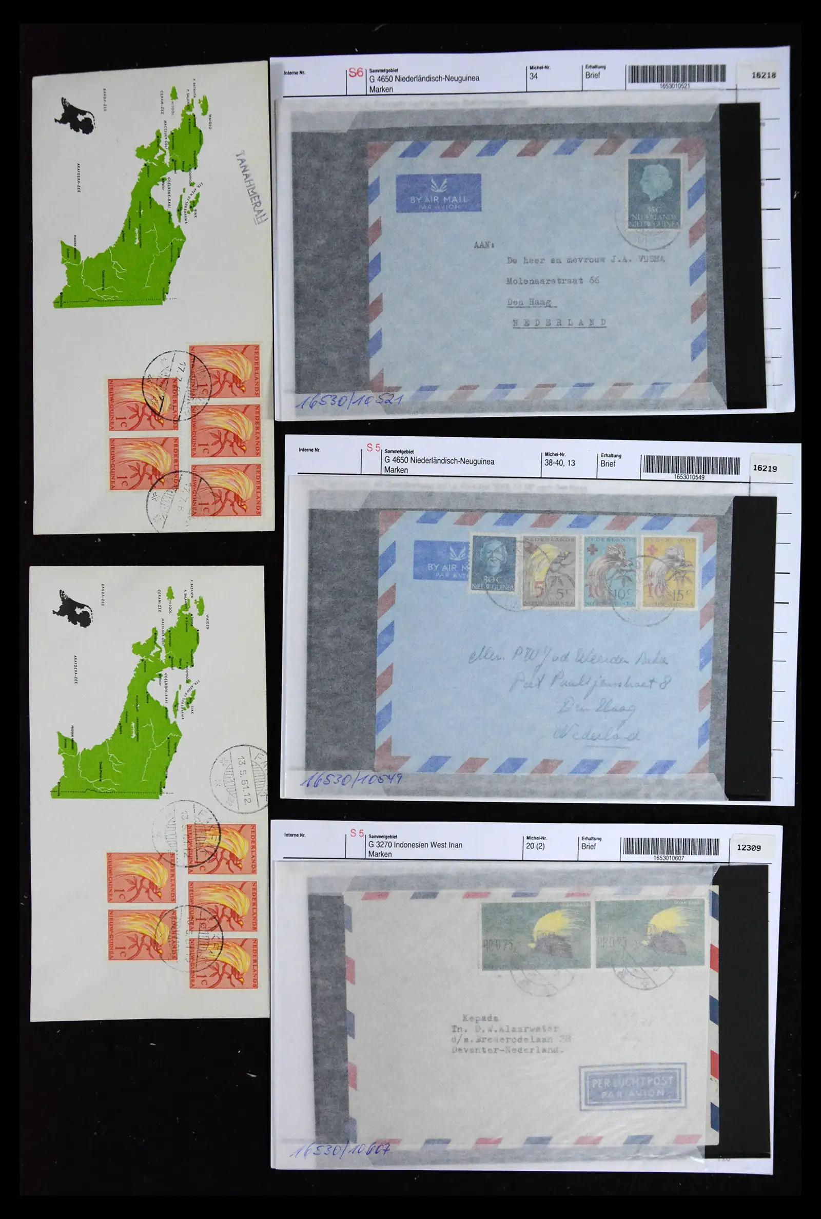 41576 0008 - Postzegelverzameling 41576 Nederlands Nieuw Guinea 1945-1968.