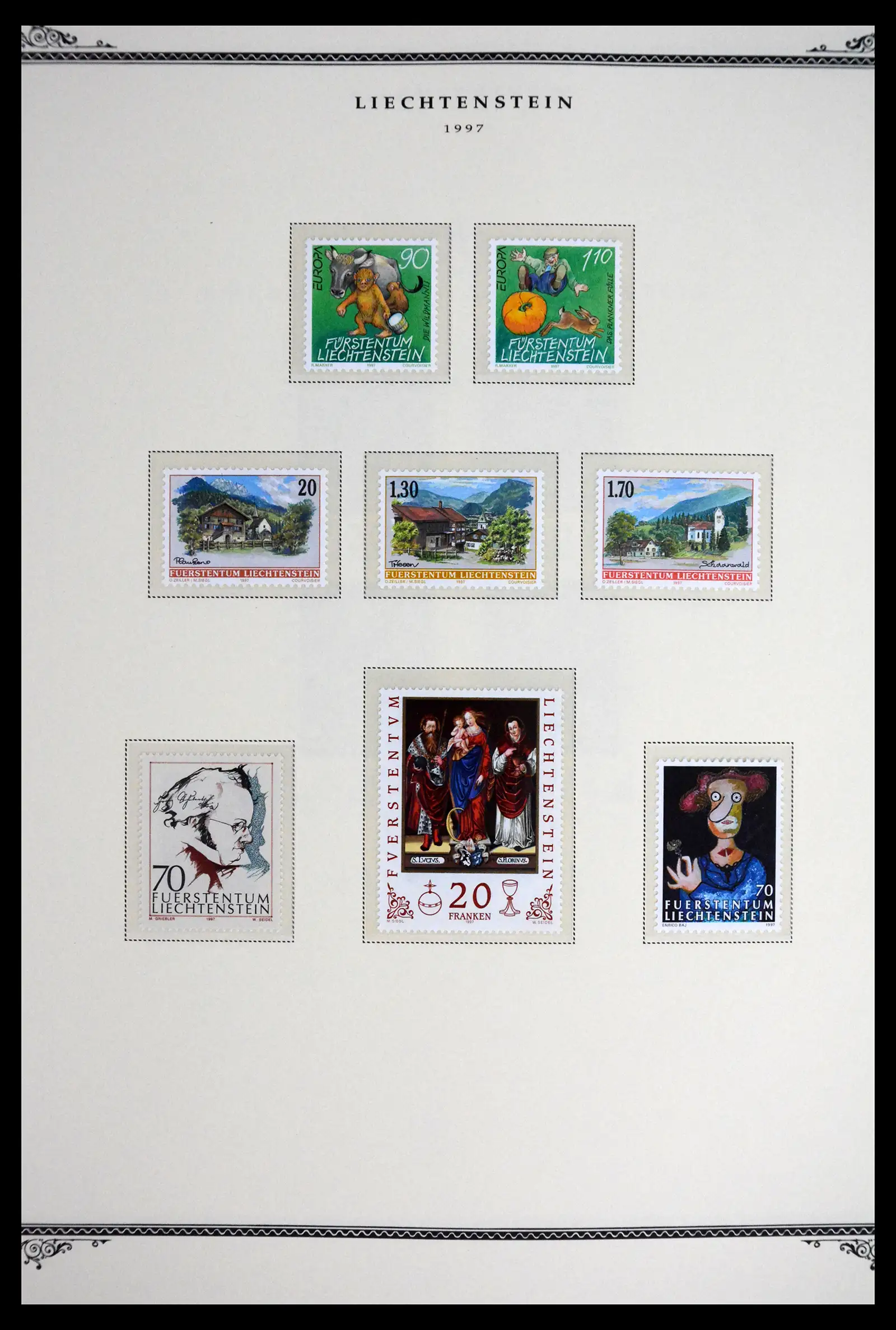 41586 0073 - Stamp collection 41586 Liechtenstein complete 1955-2010.