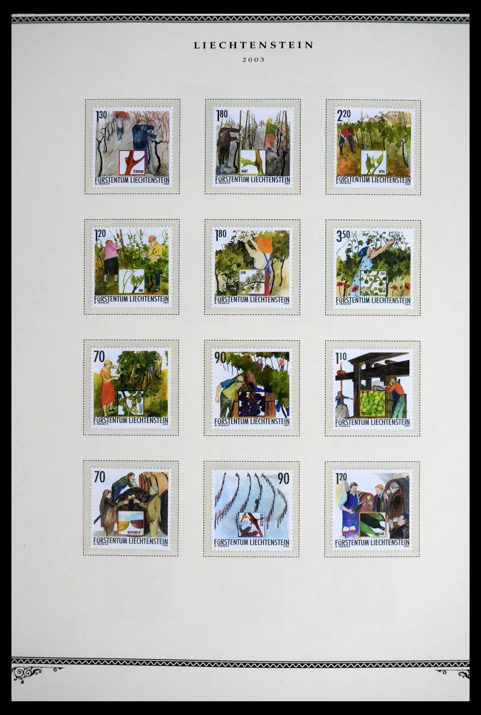 41586 0091 - Stamp collection 41586 Liechtenstein complete 1955-2010.